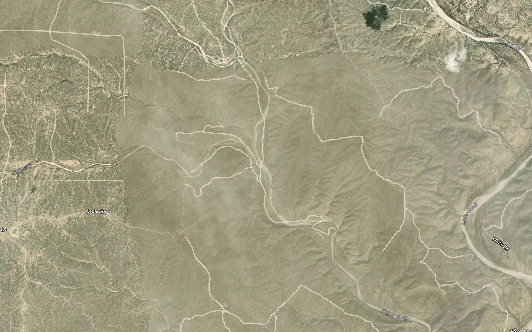 Satellite map of the Cow Creek