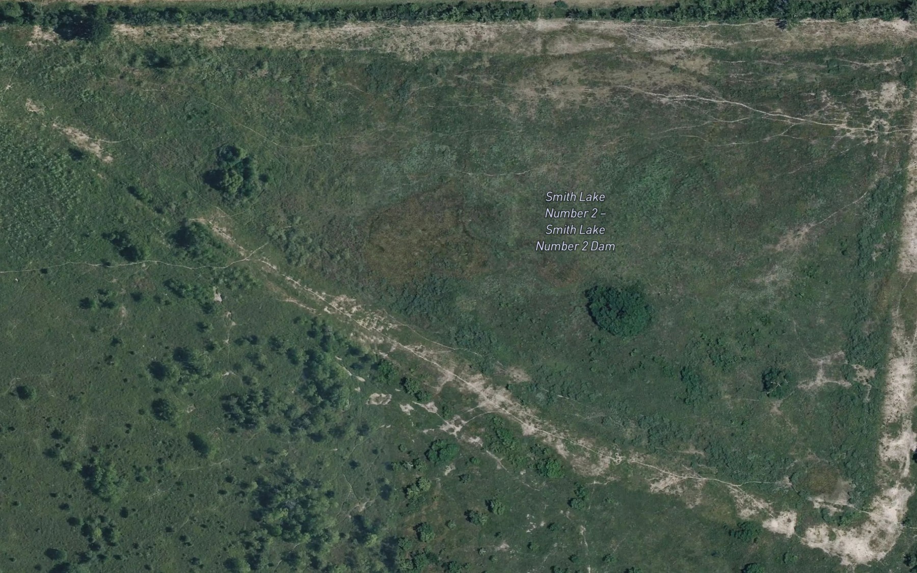 Satellite map of the Smith Lake Number 2