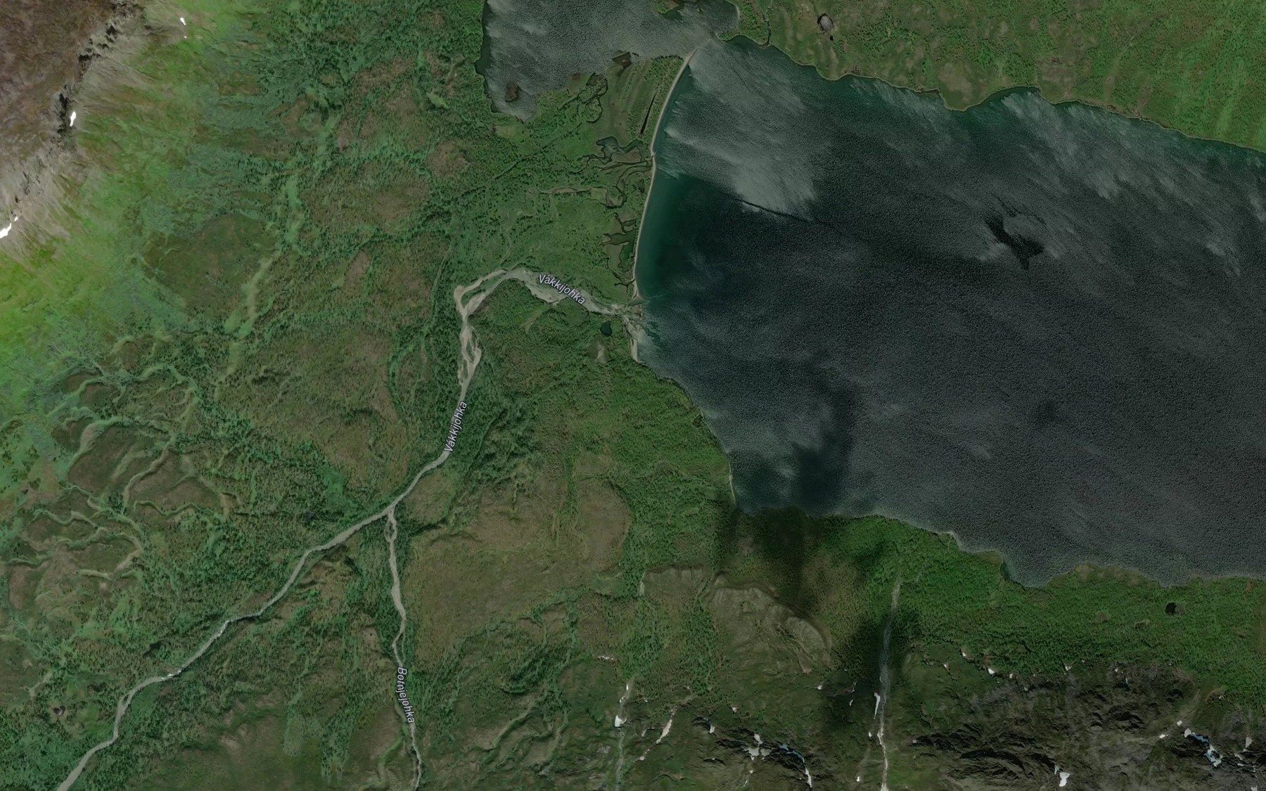 Satellite map of the Vaggejohka