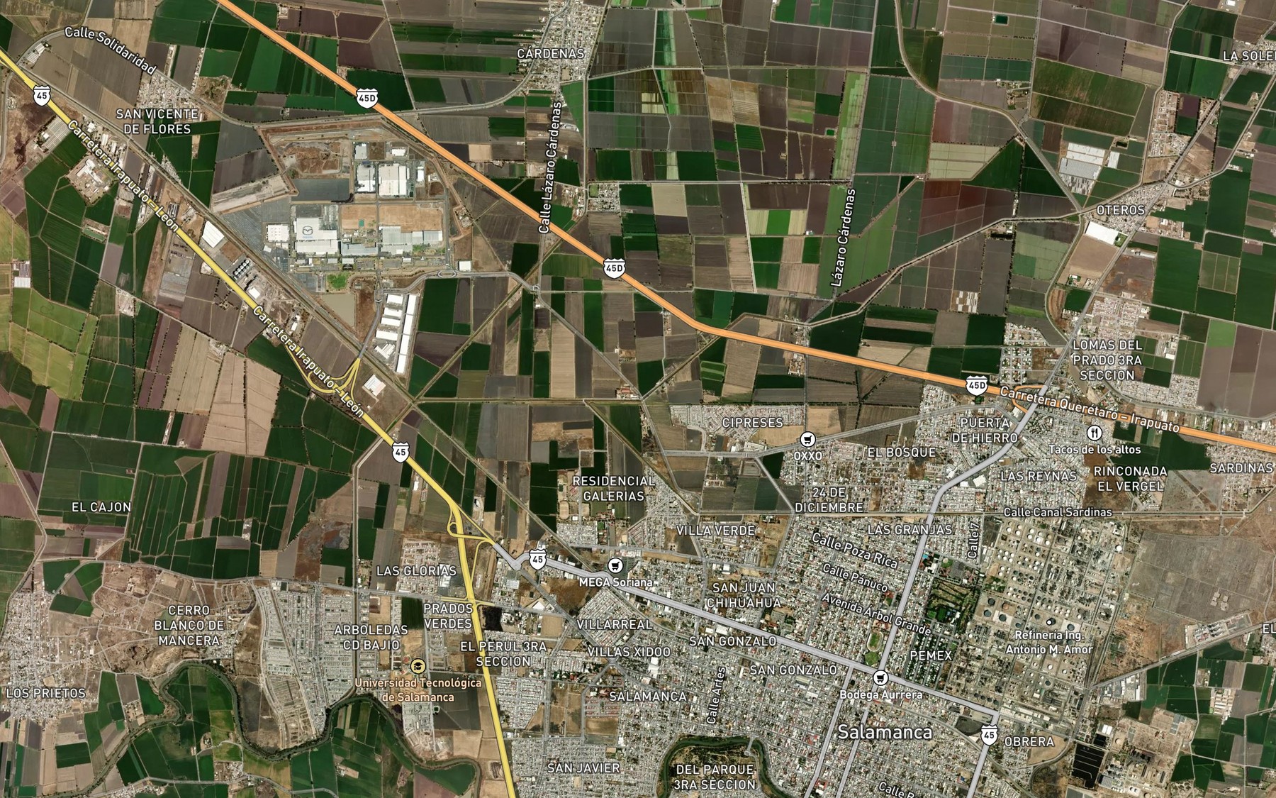 Satellite map of the Oteros