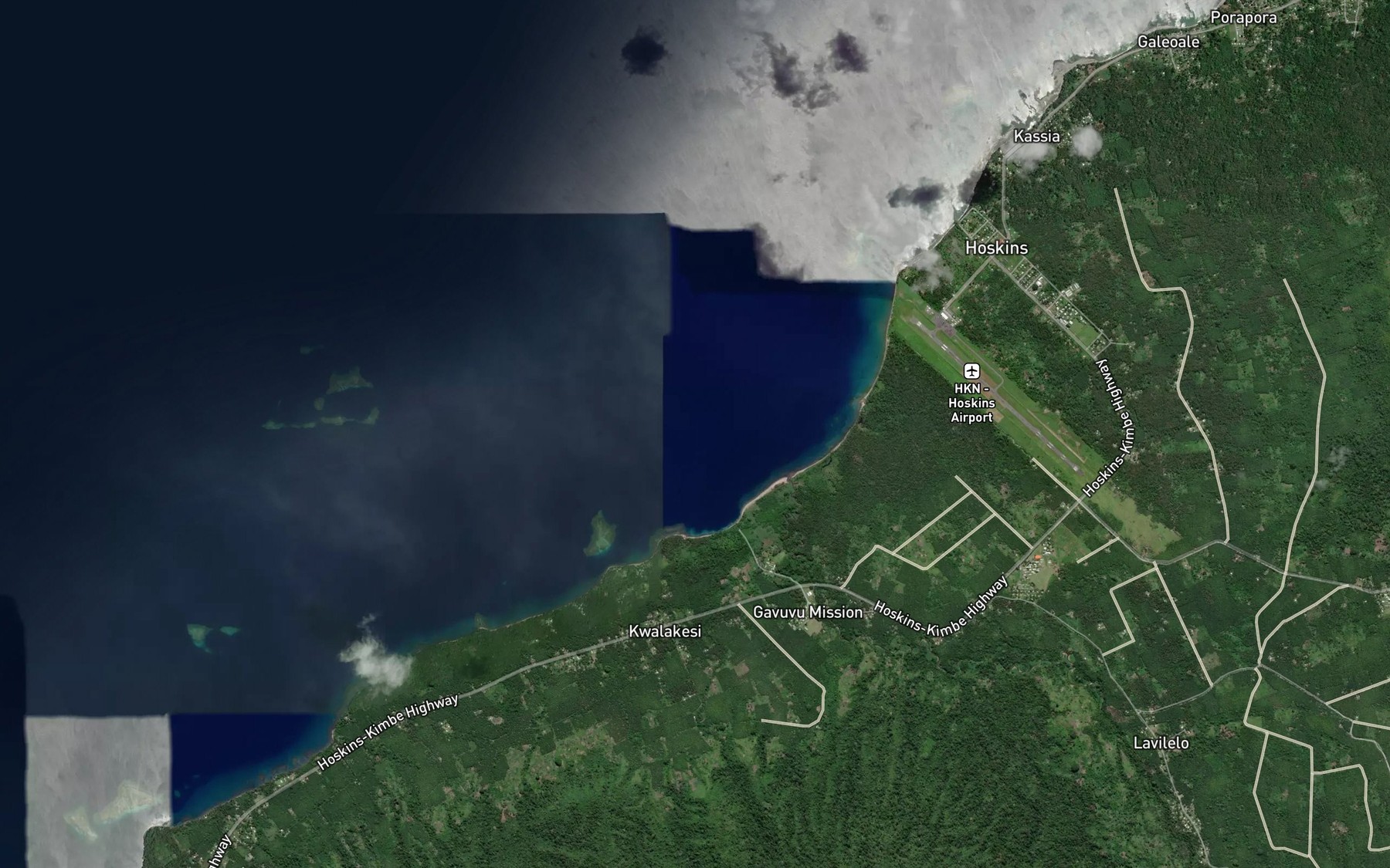Satellite map of the Gavuvu River