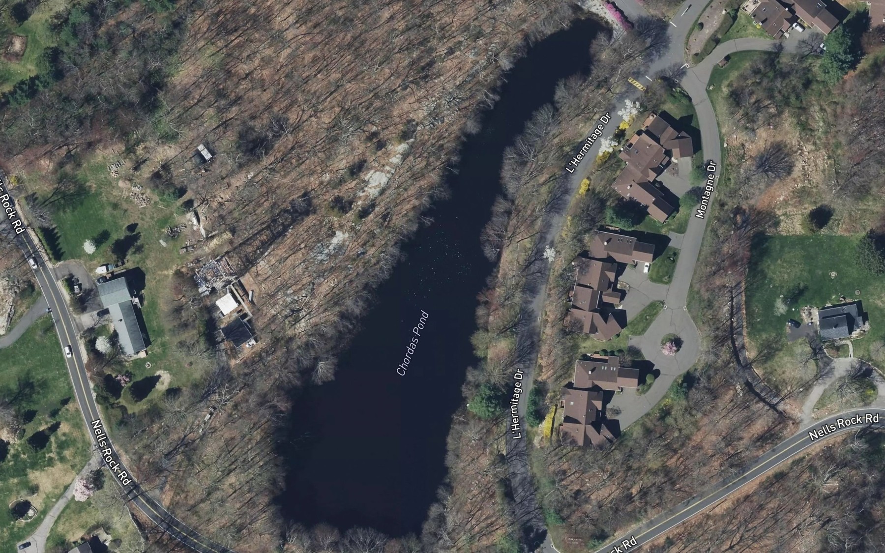 Satellite map of the Chordas Pond