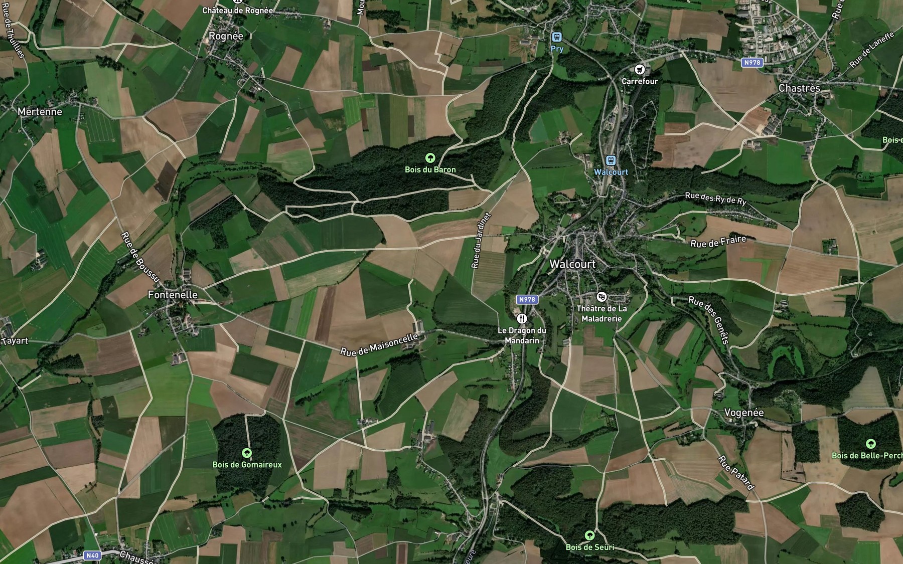 Satellite map of the Ruisseau d'Yves