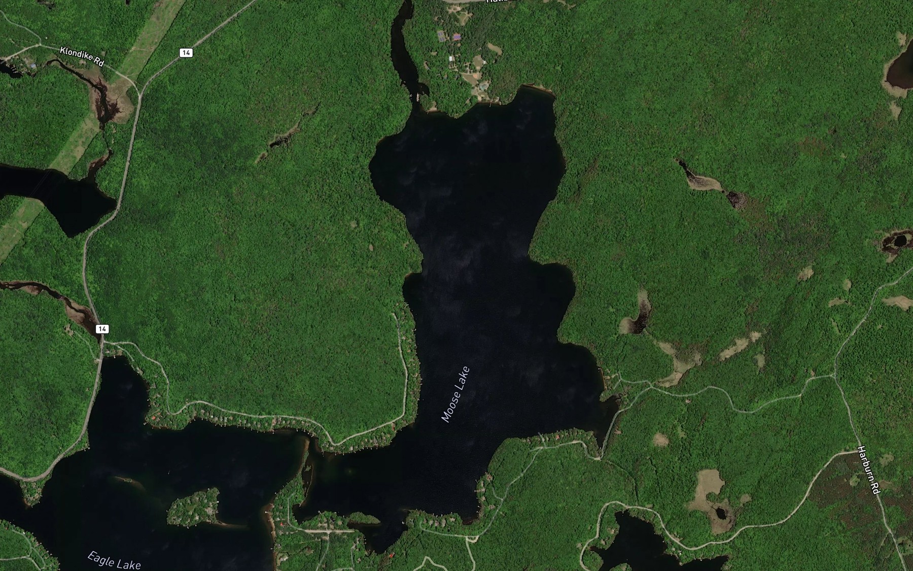 Satellite map of the Moose Lake