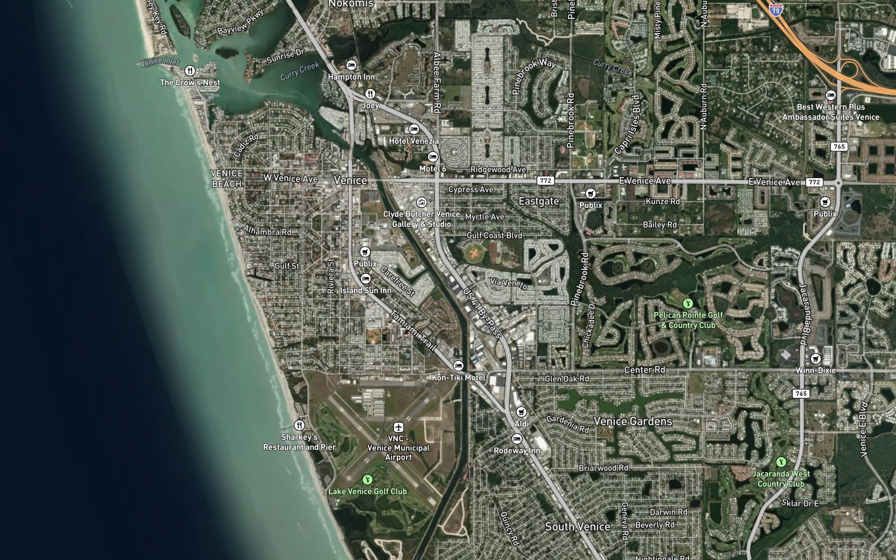 Satellite map of the Hatchett Creek