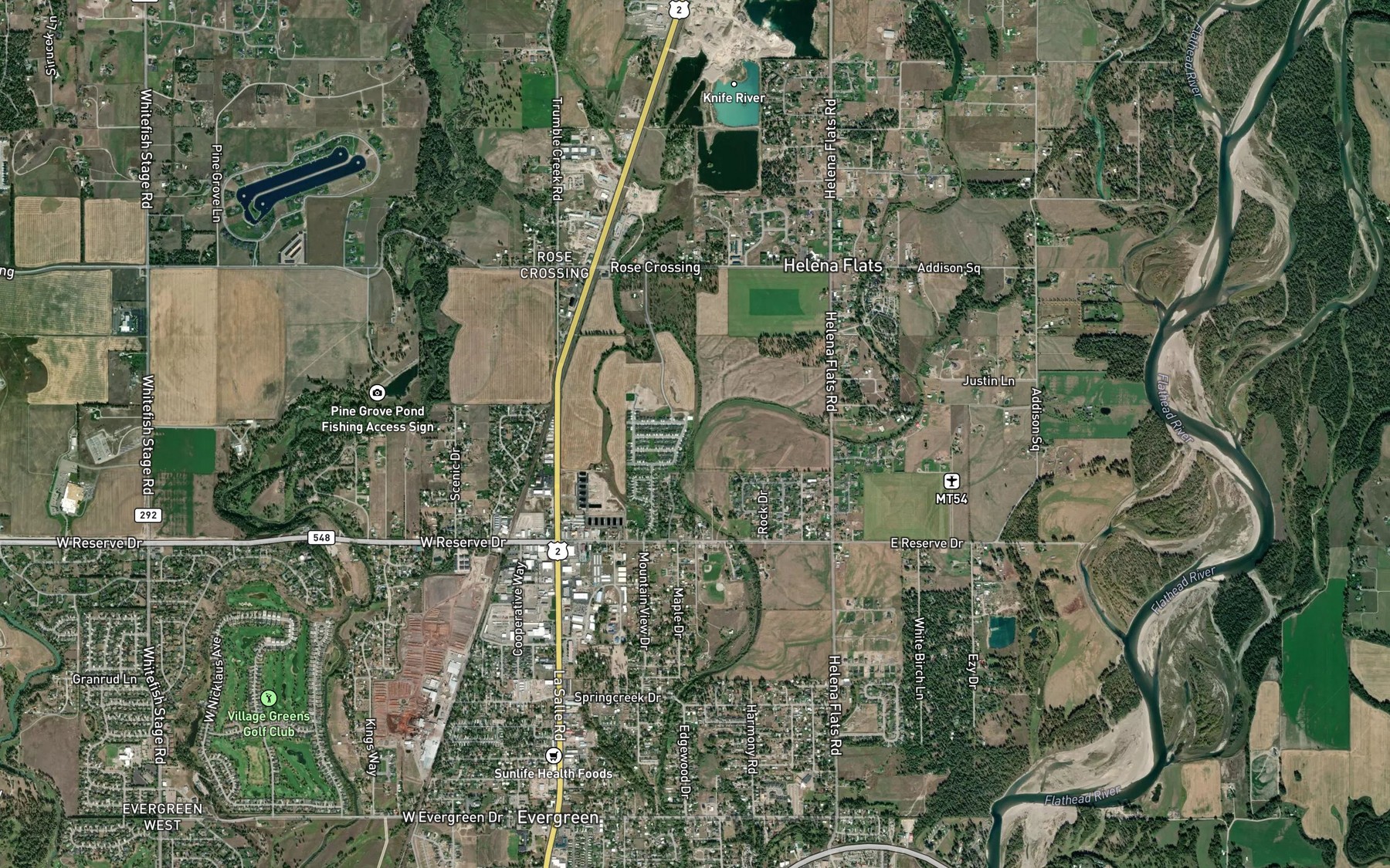 Satellite map of the Trumbull Creek