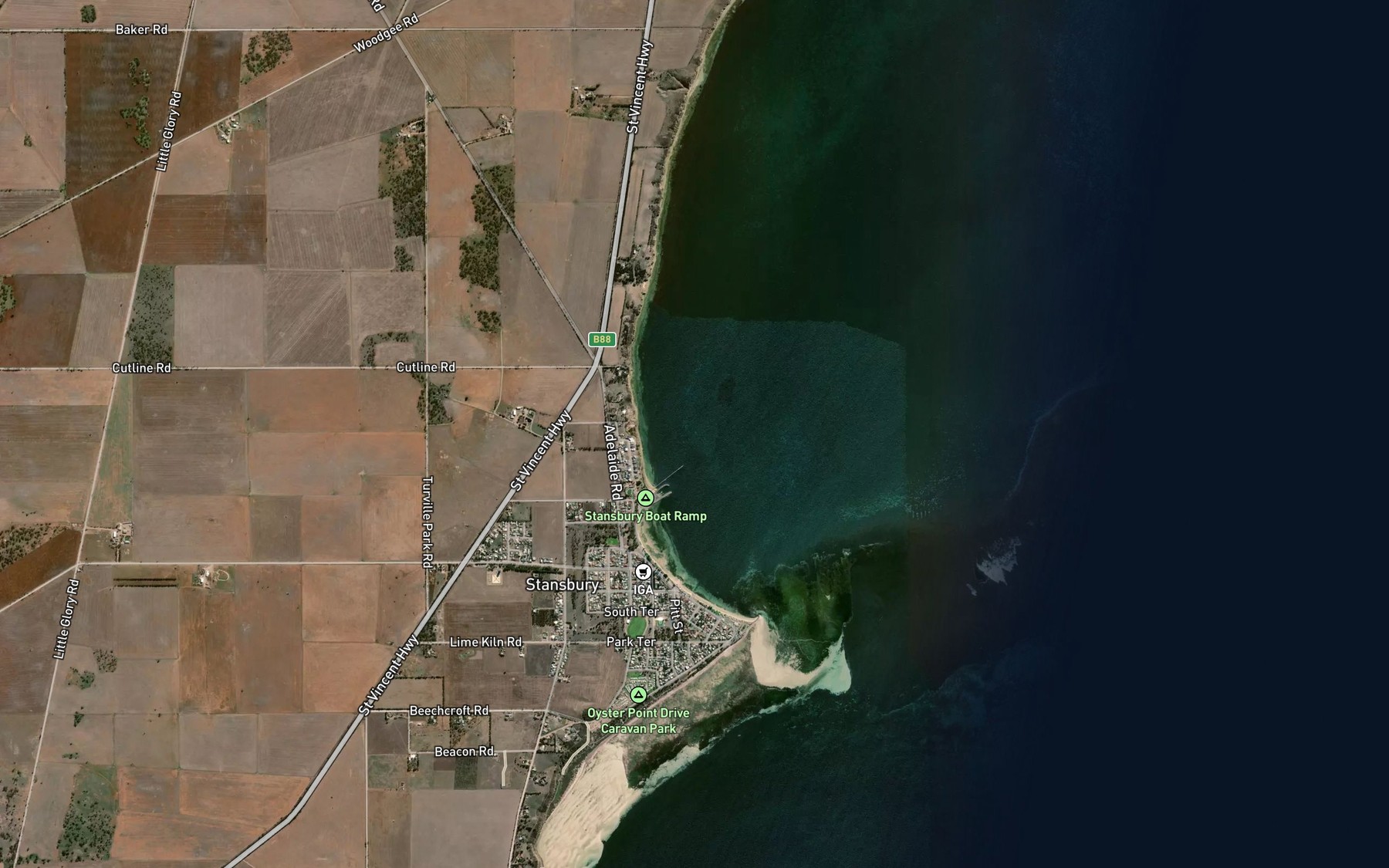 Satellite map of the Oyster Bay
