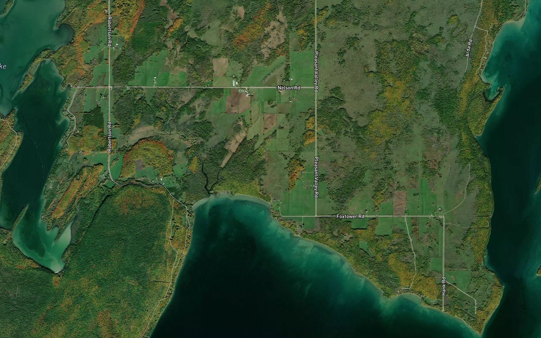 Satellite map of the Priors Bay