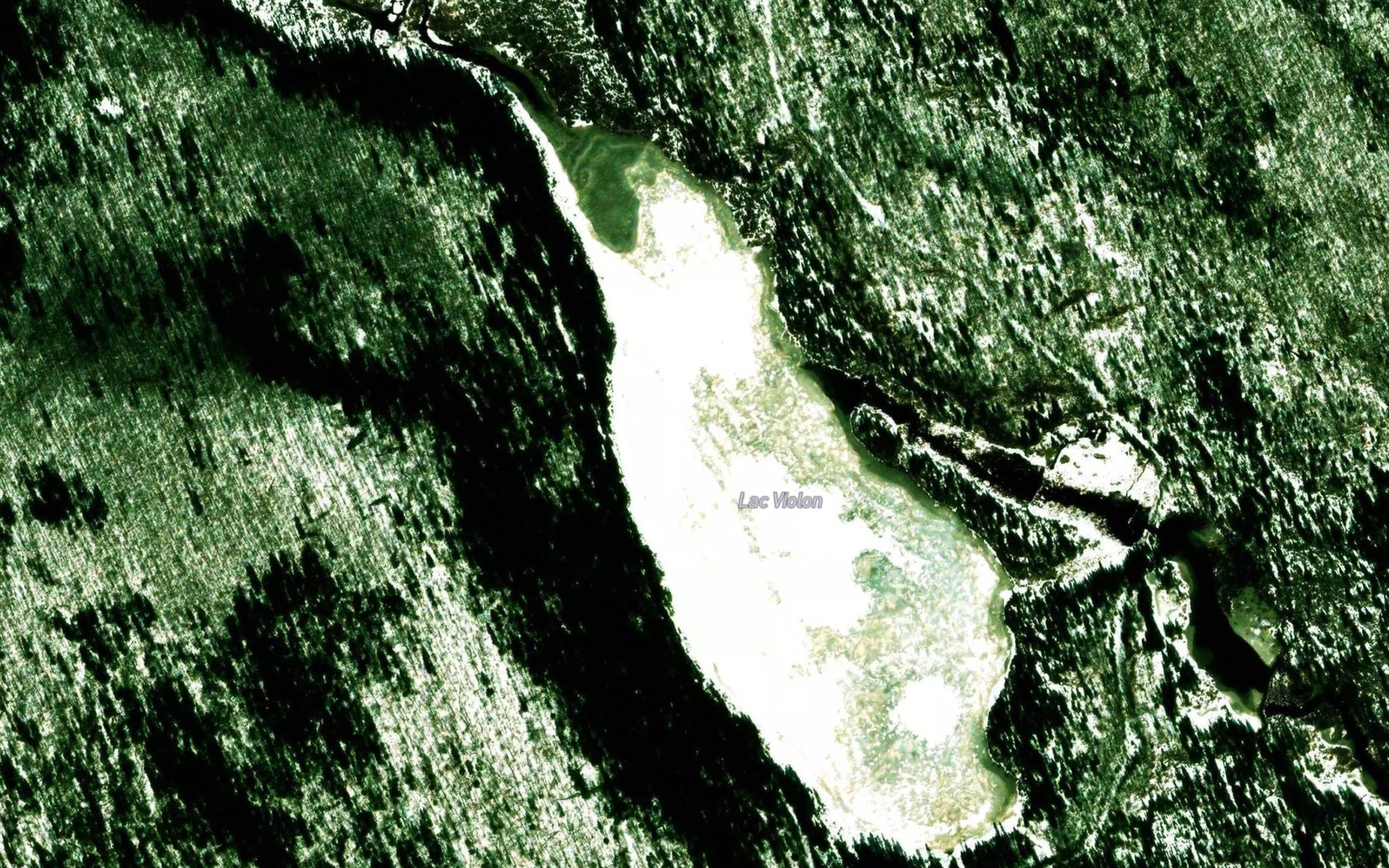 Satellite map of the Lac Violon