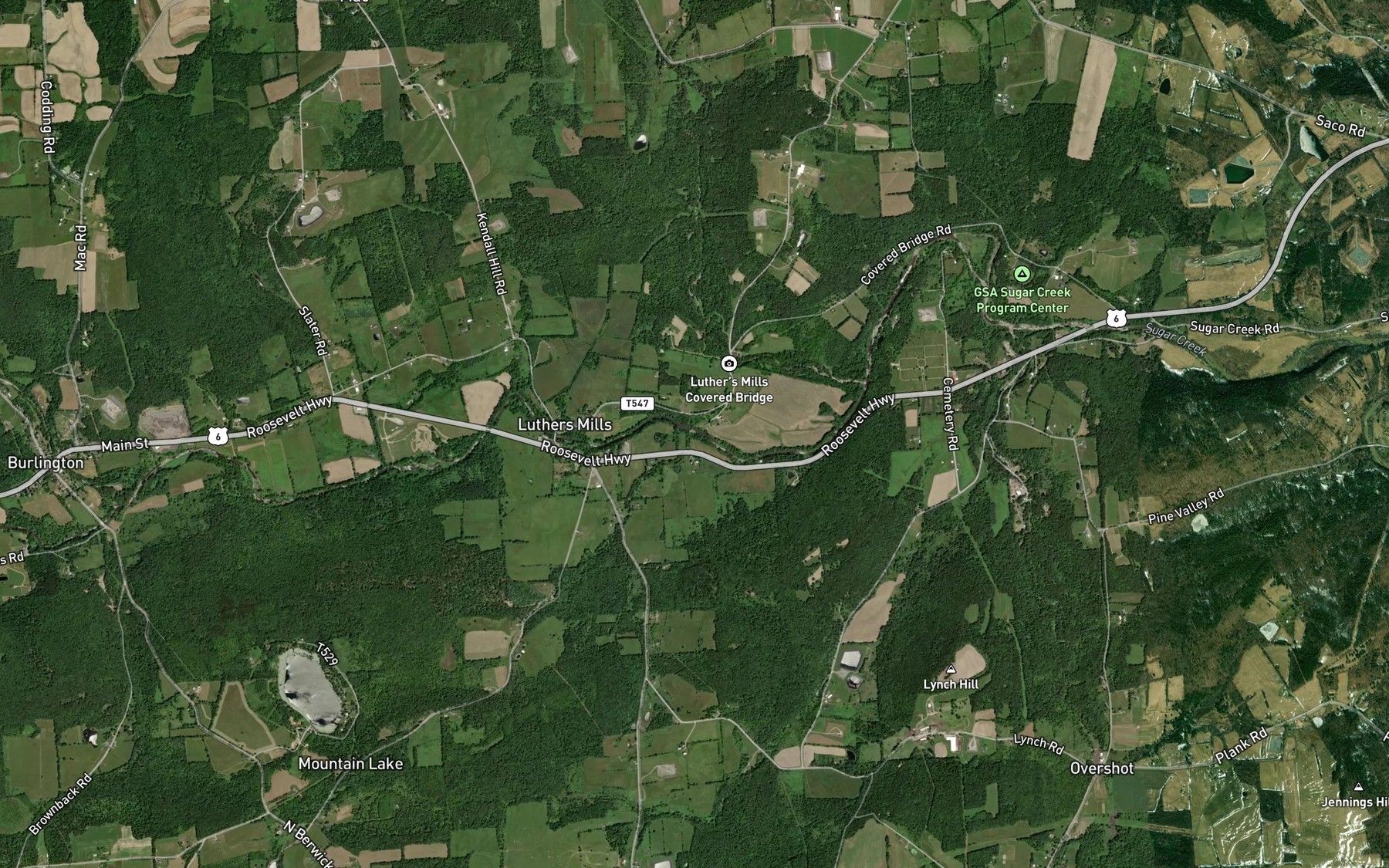 Satellite map of the Pond Run