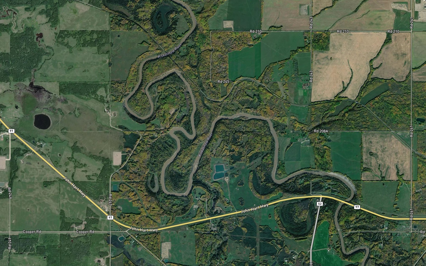Satellite map of the Tremblay Creek