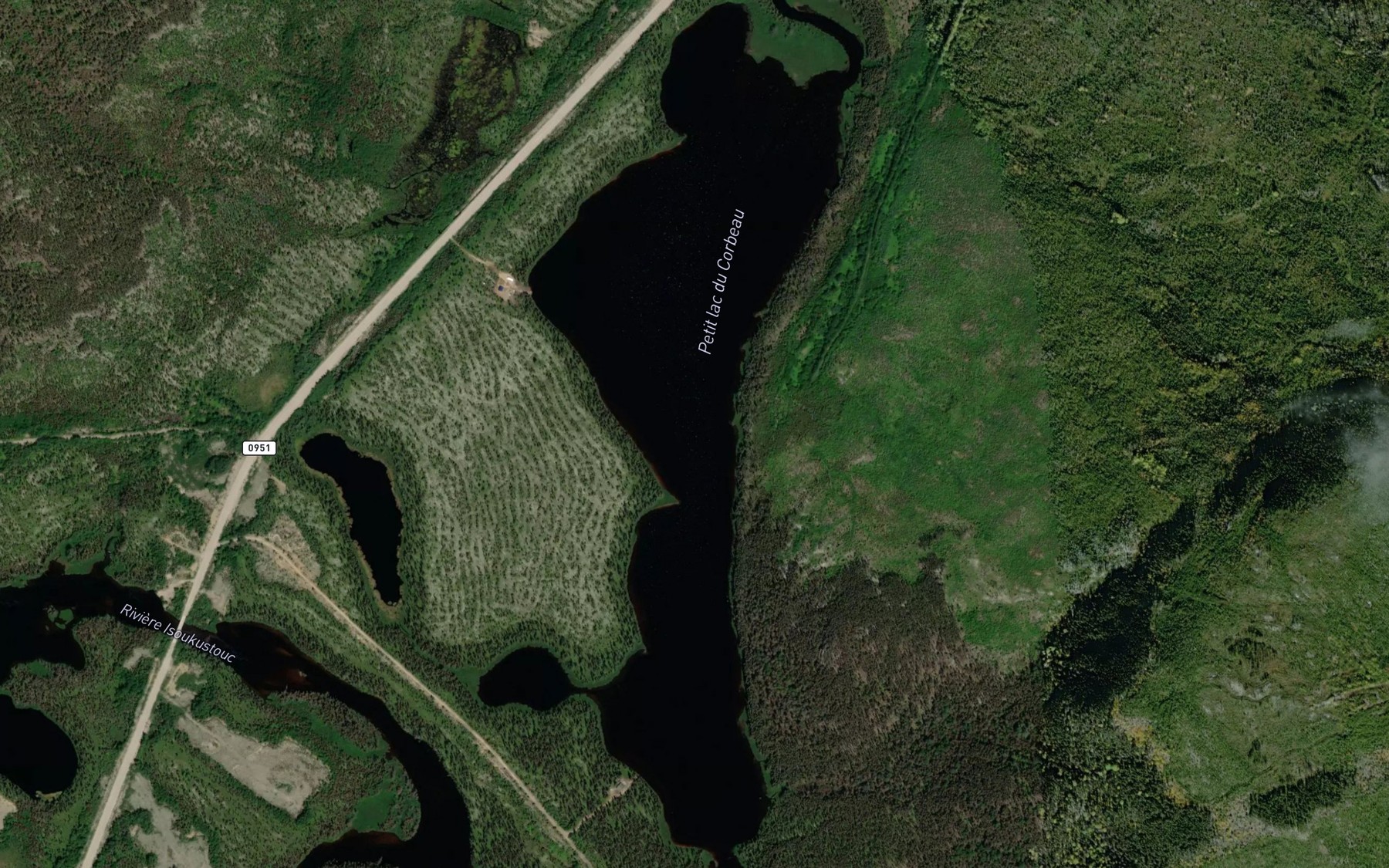 Satellite map of the Petit lac du Corbeau