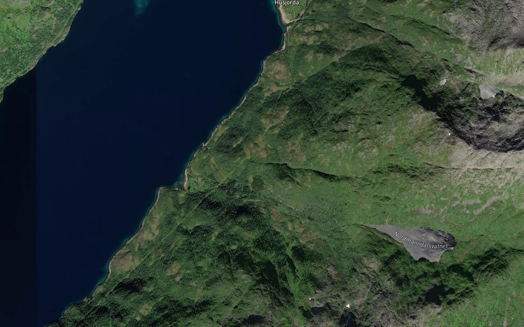 Satellite map of the Skredelva