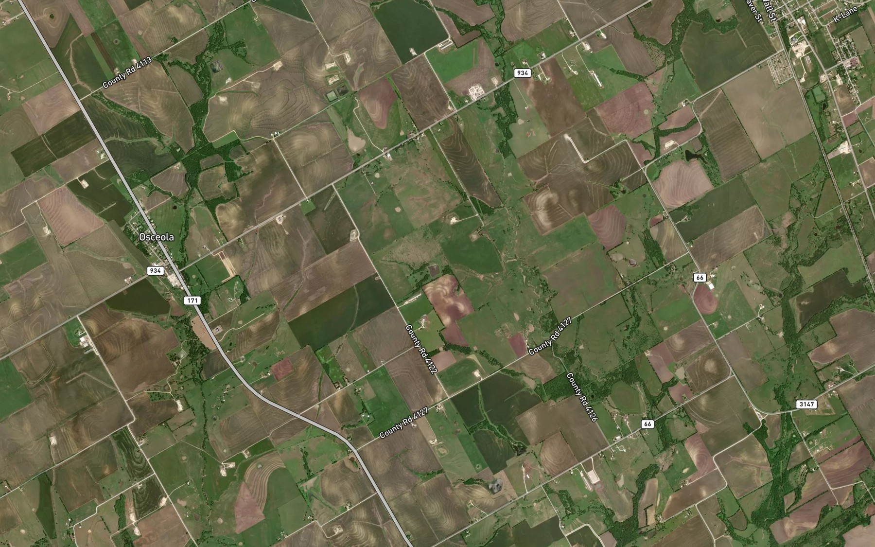 Satellite map of the Grade Stabilization Structure 14-2 Reservoir