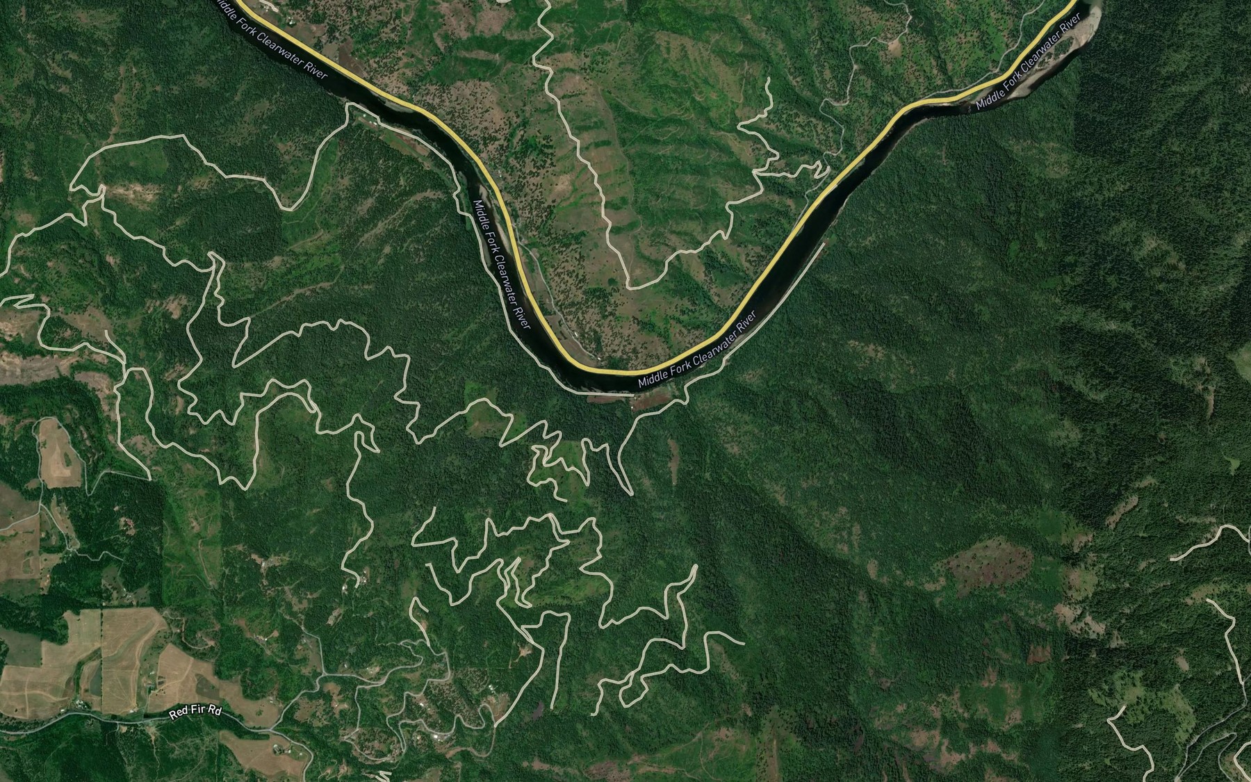 Satellite map of the Big Tinker Creek