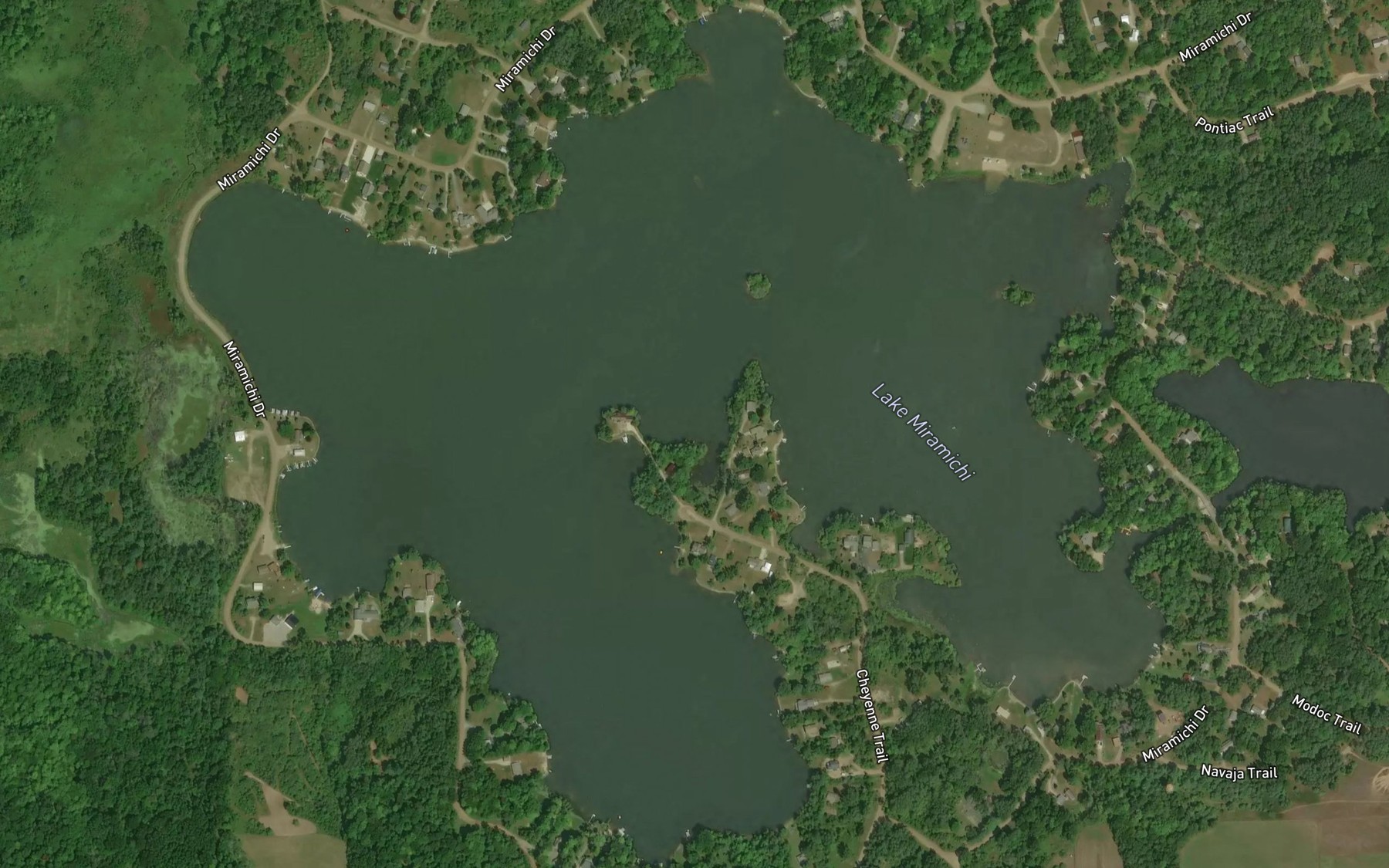 Satellite map of the Lake Miramichi