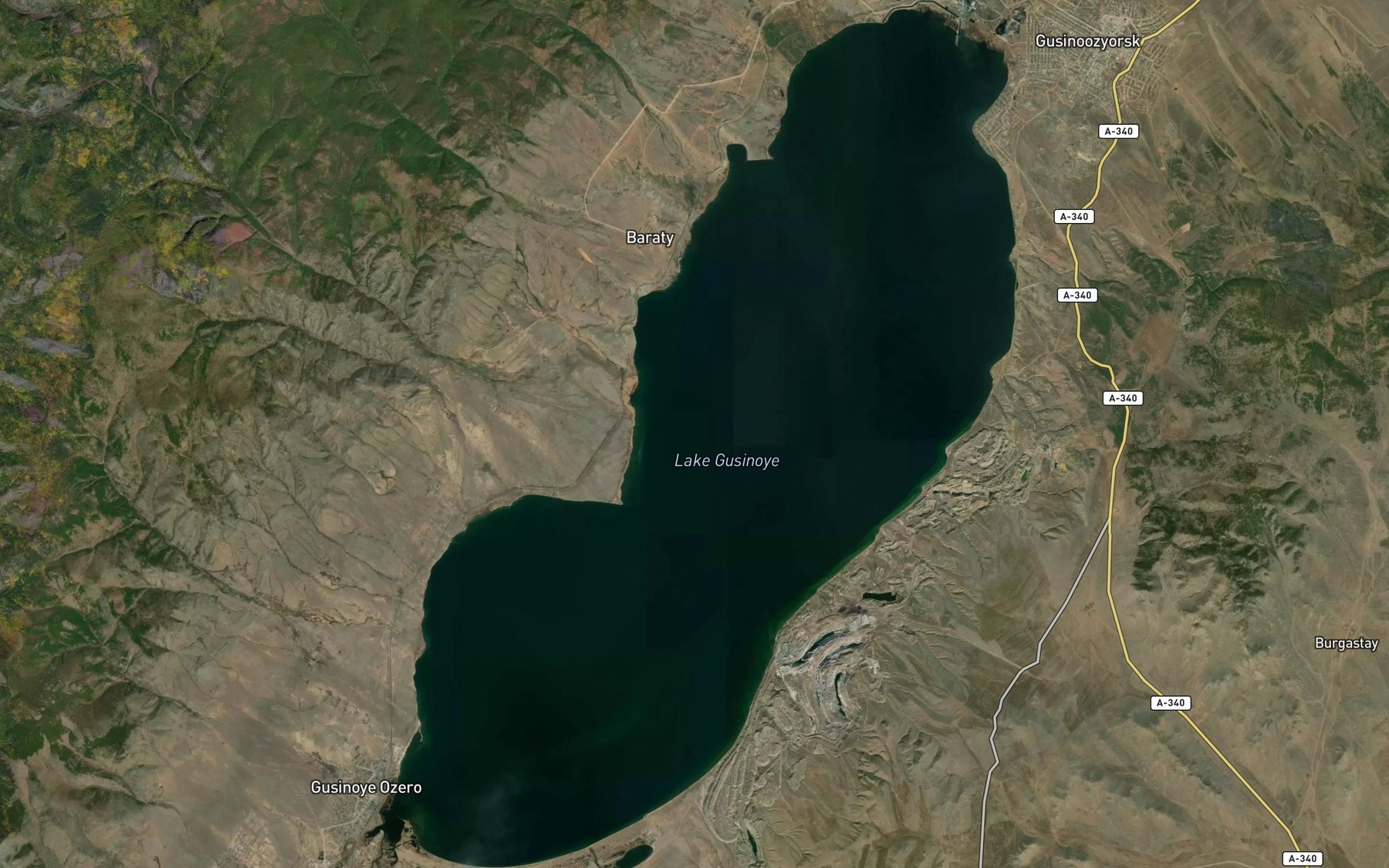 Satellite map of the Ozero Gusinoye