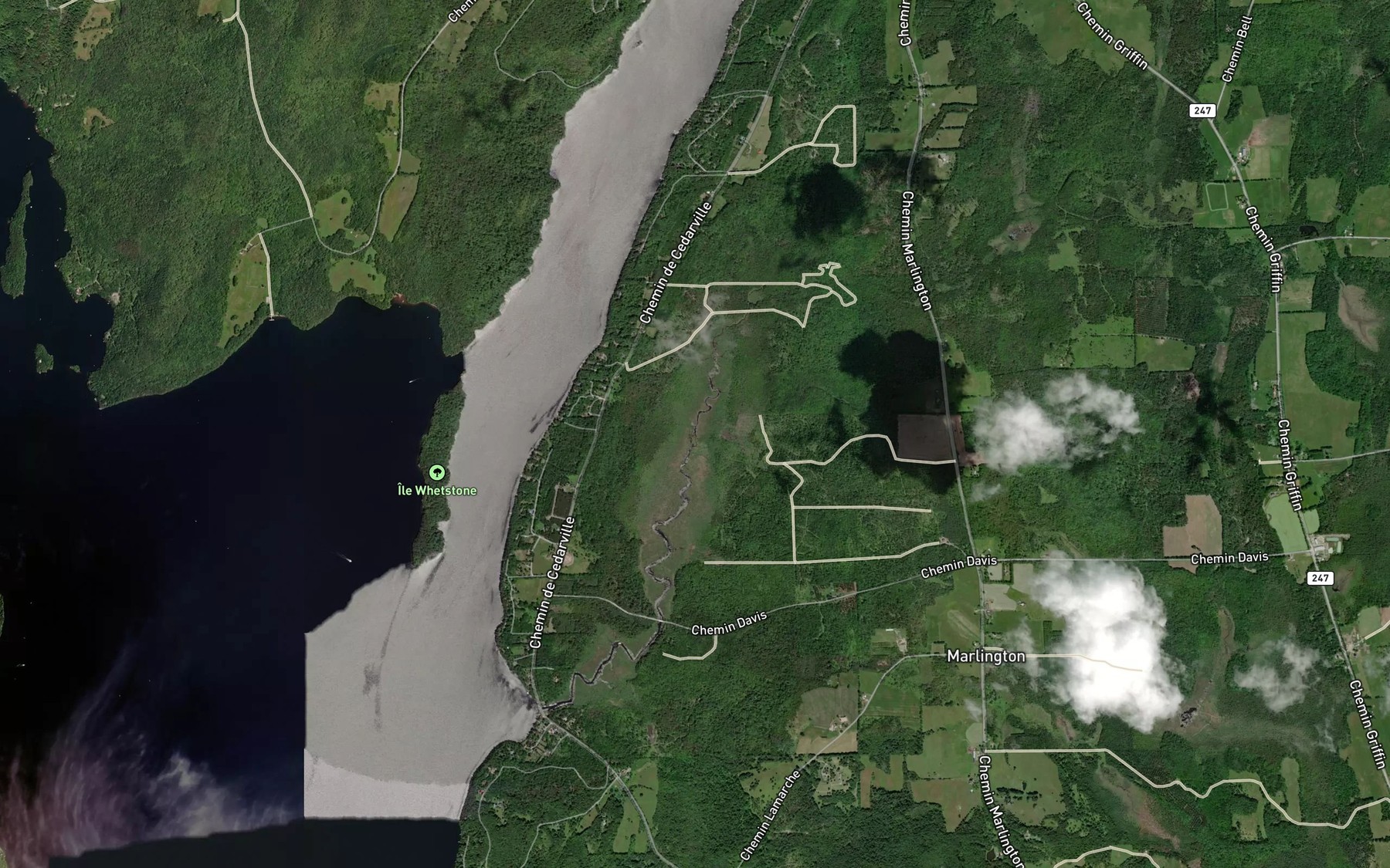 Satellite map of the Ruisseau Kertland