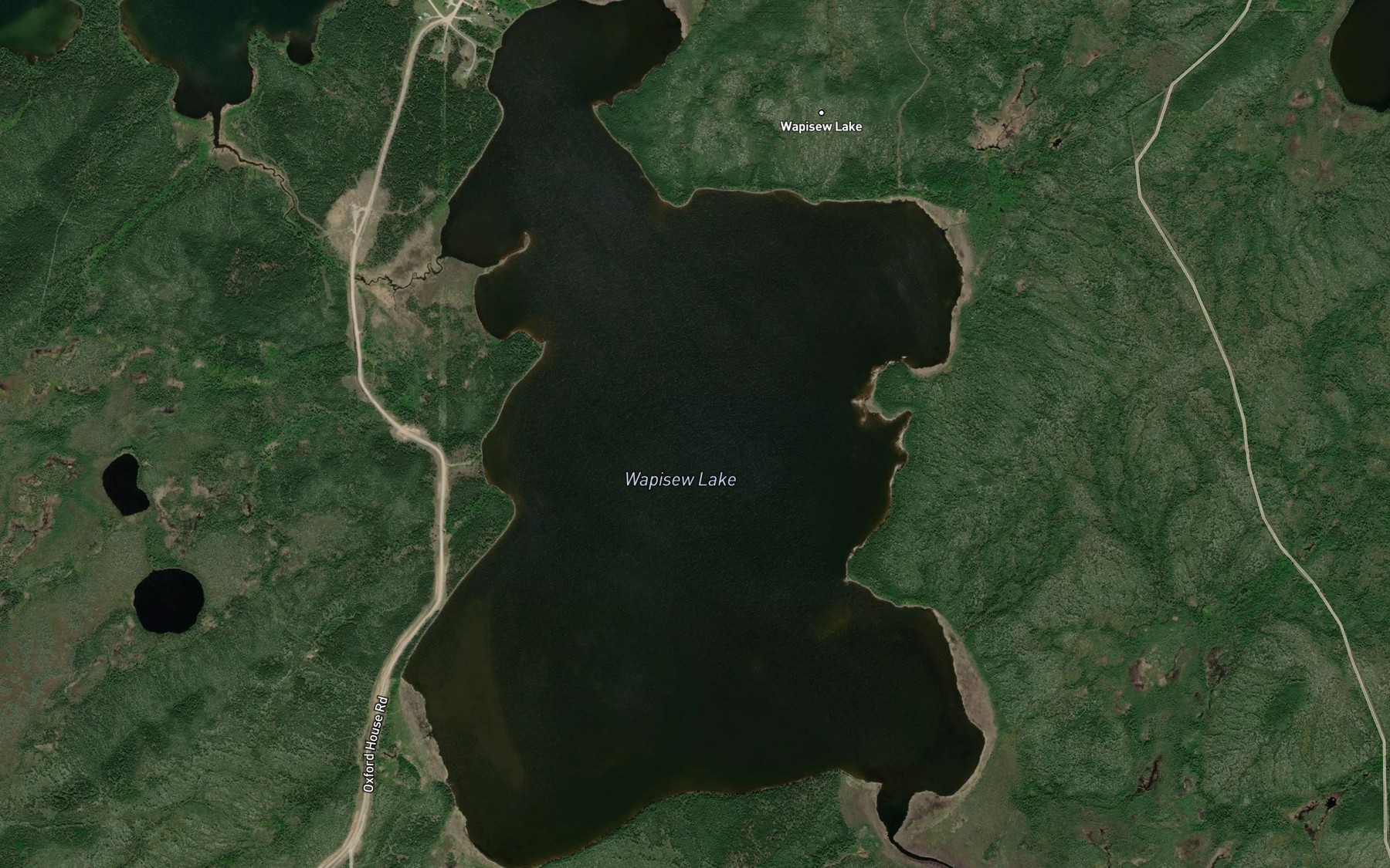 Satellite map of the Wapisew Lake
