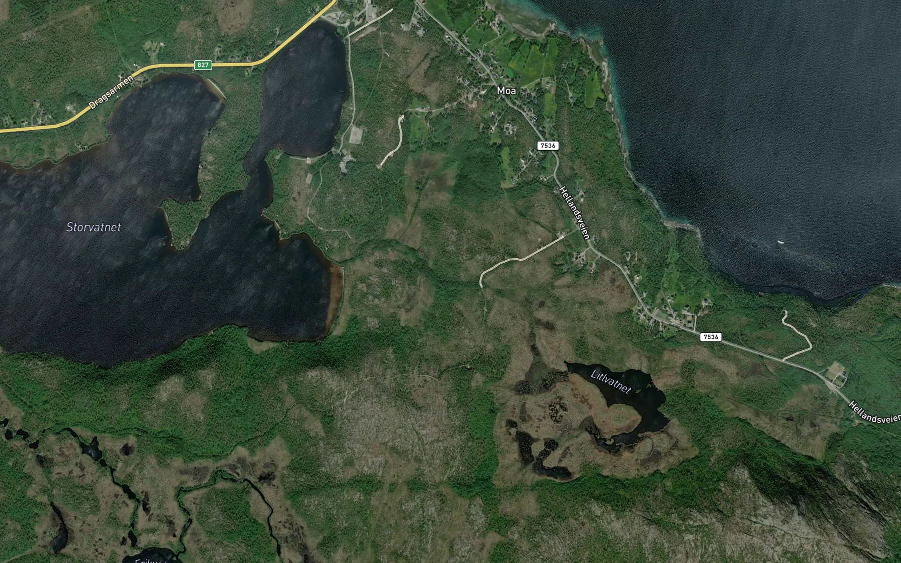 Satellite map of the Hellandselva