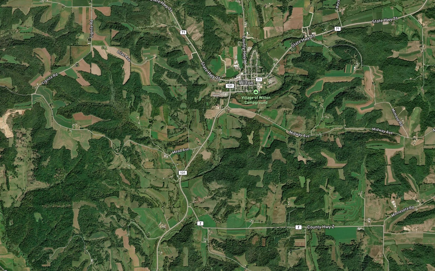 Satellite map of the Posey Creek