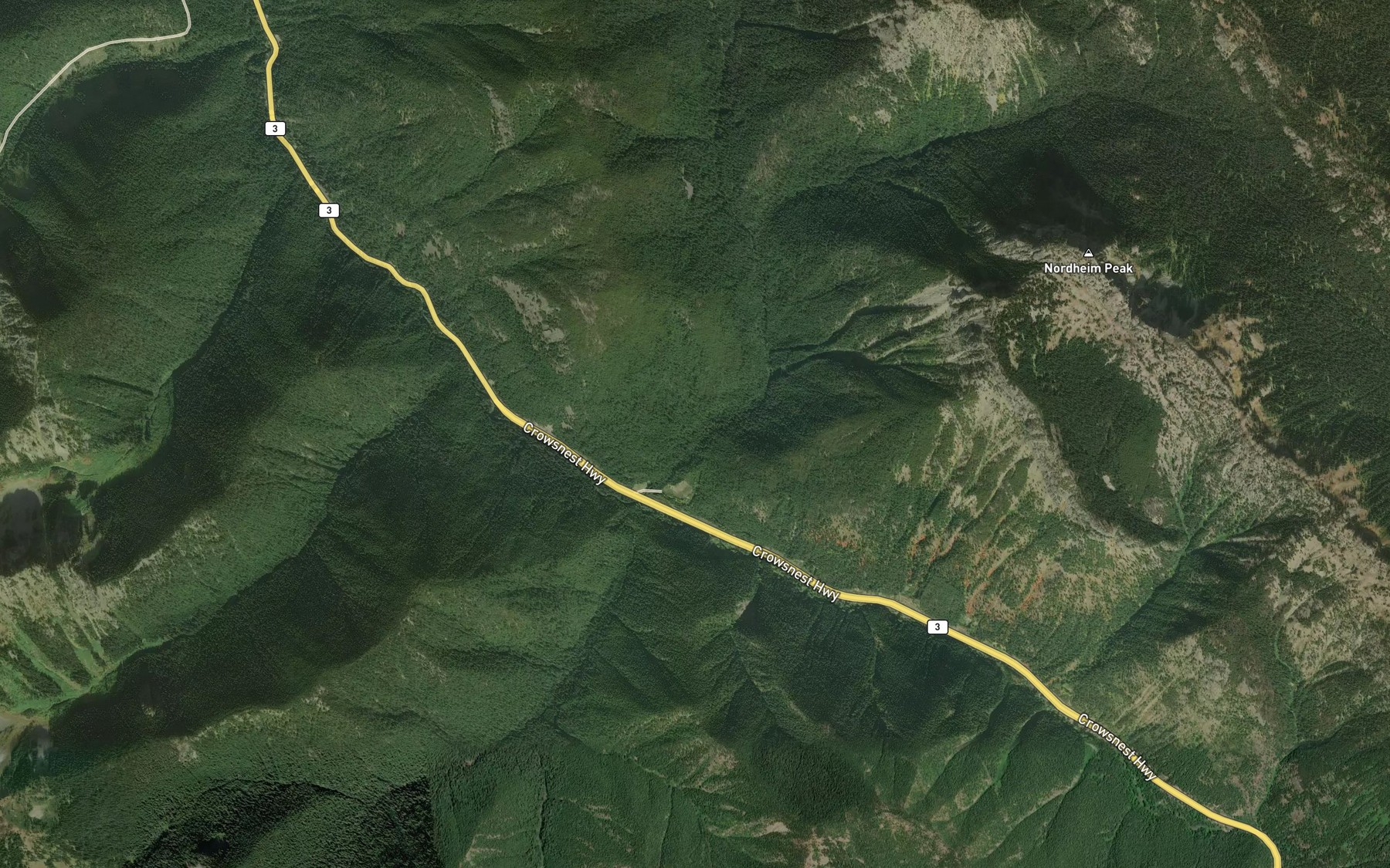 Satellite map of the Big Burn Creek
