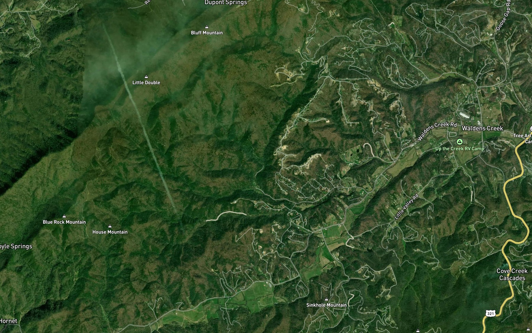Satellite map of the Whiteoak Branch
