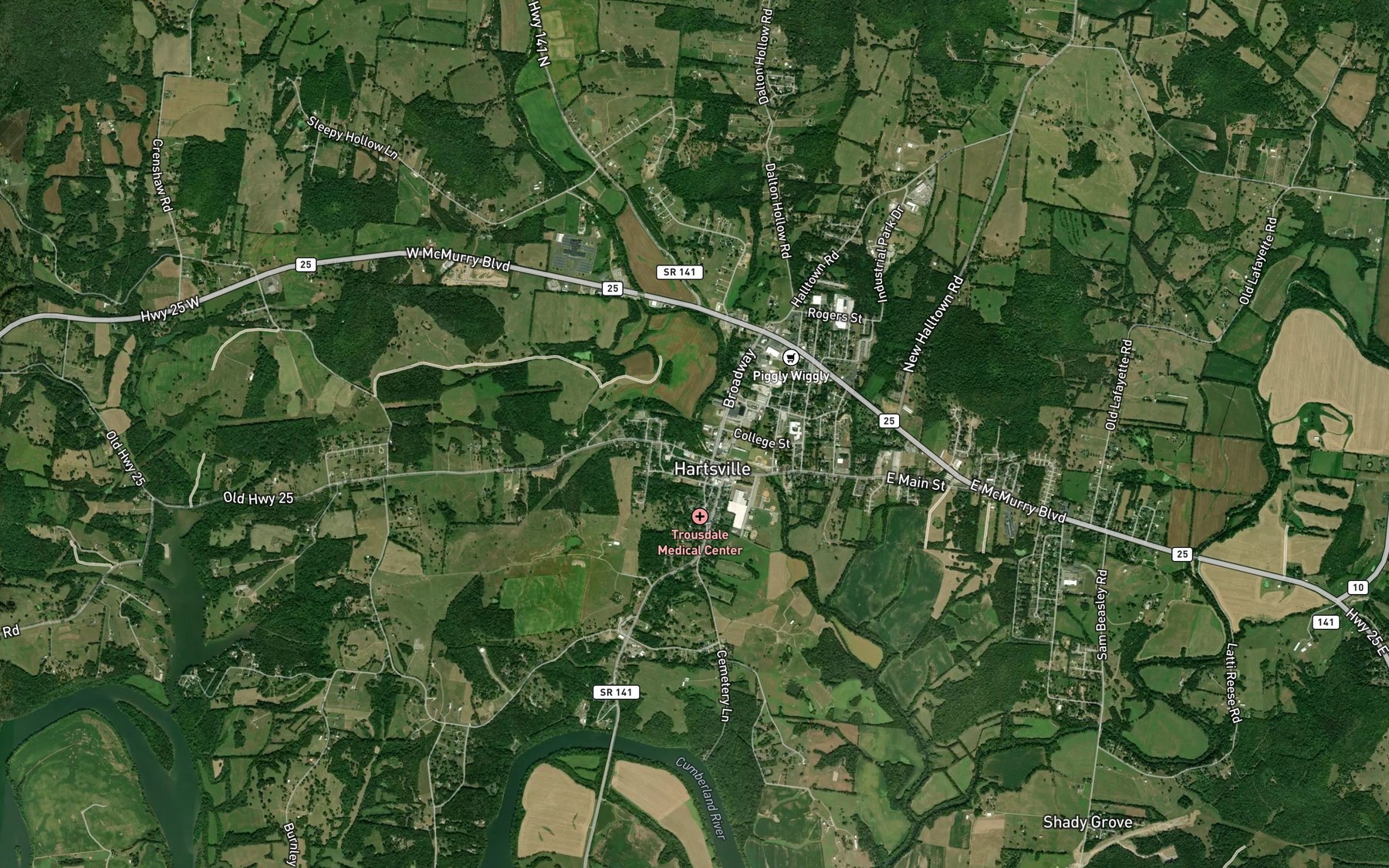 Satellite map of the Welch Branch