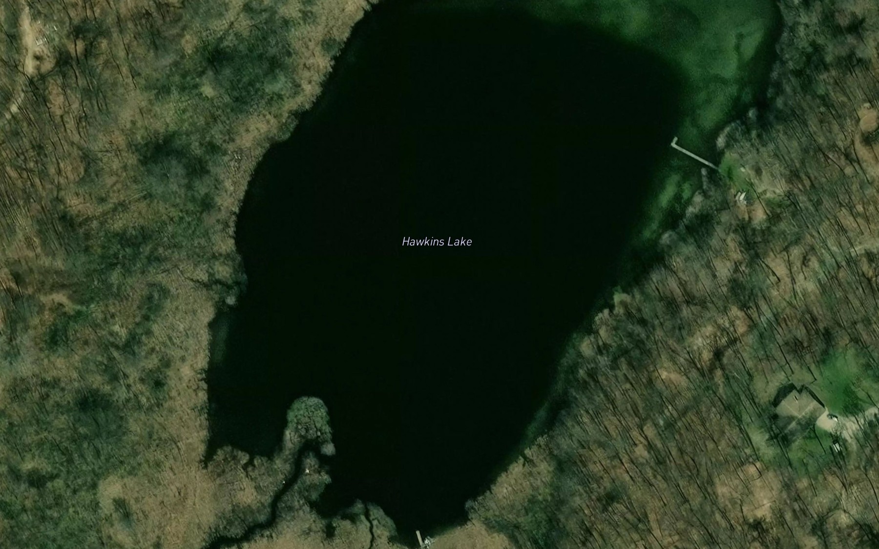 Satellite map of the Hawkins Lake
