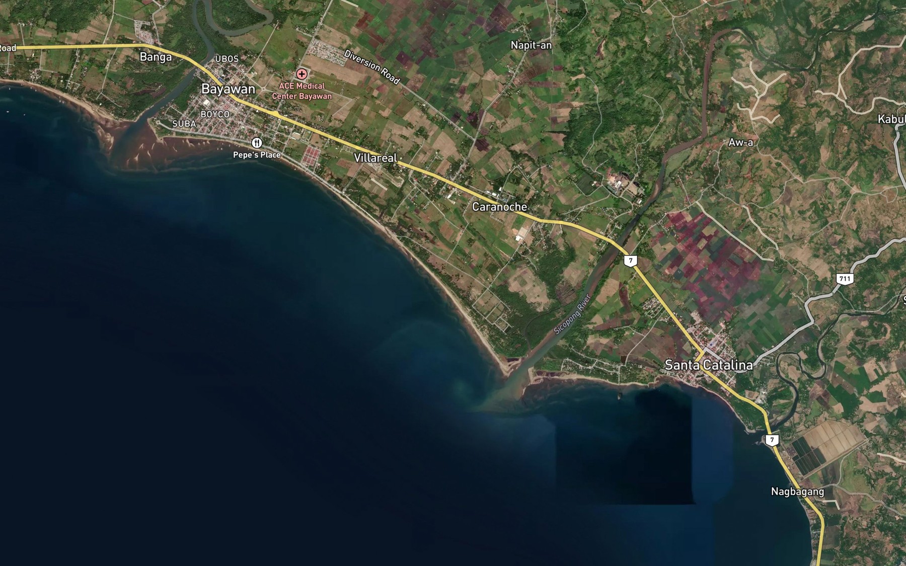 Satellite map of the Balabag Creek