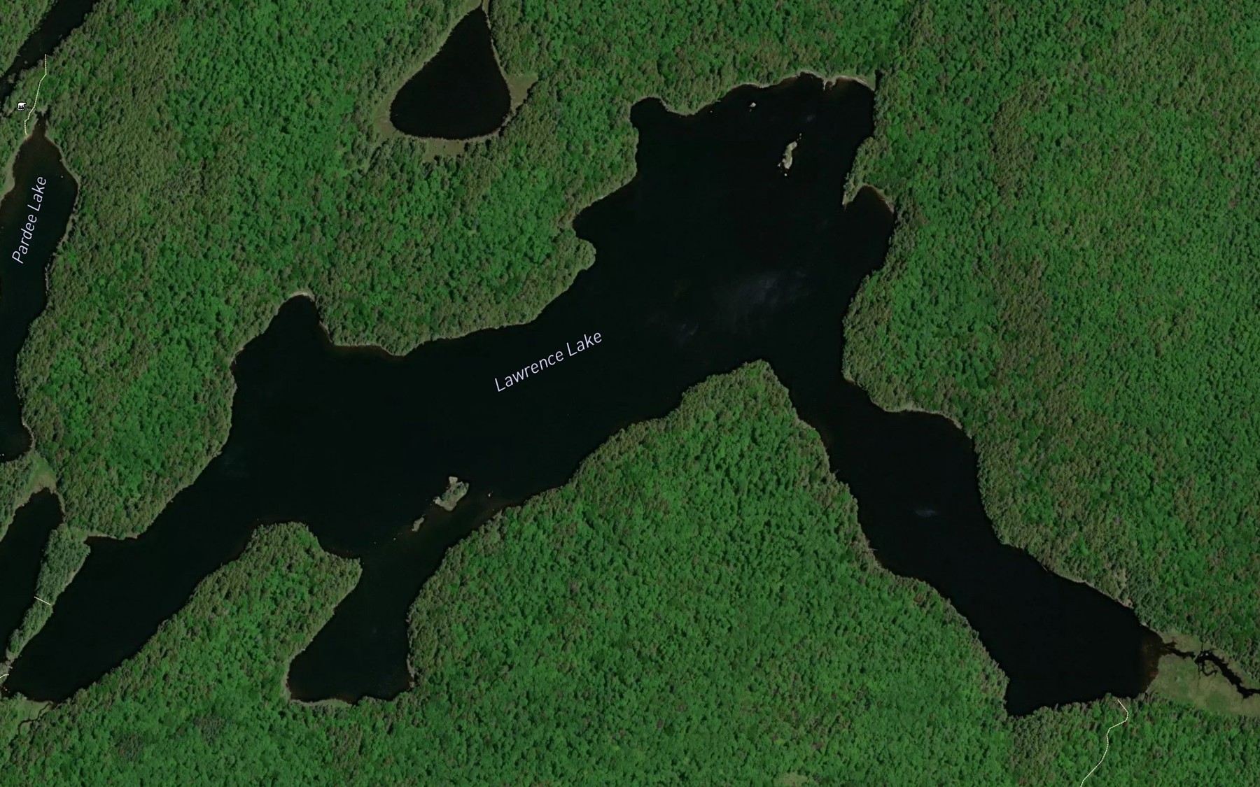 Satellite map of the Lawrence Lake