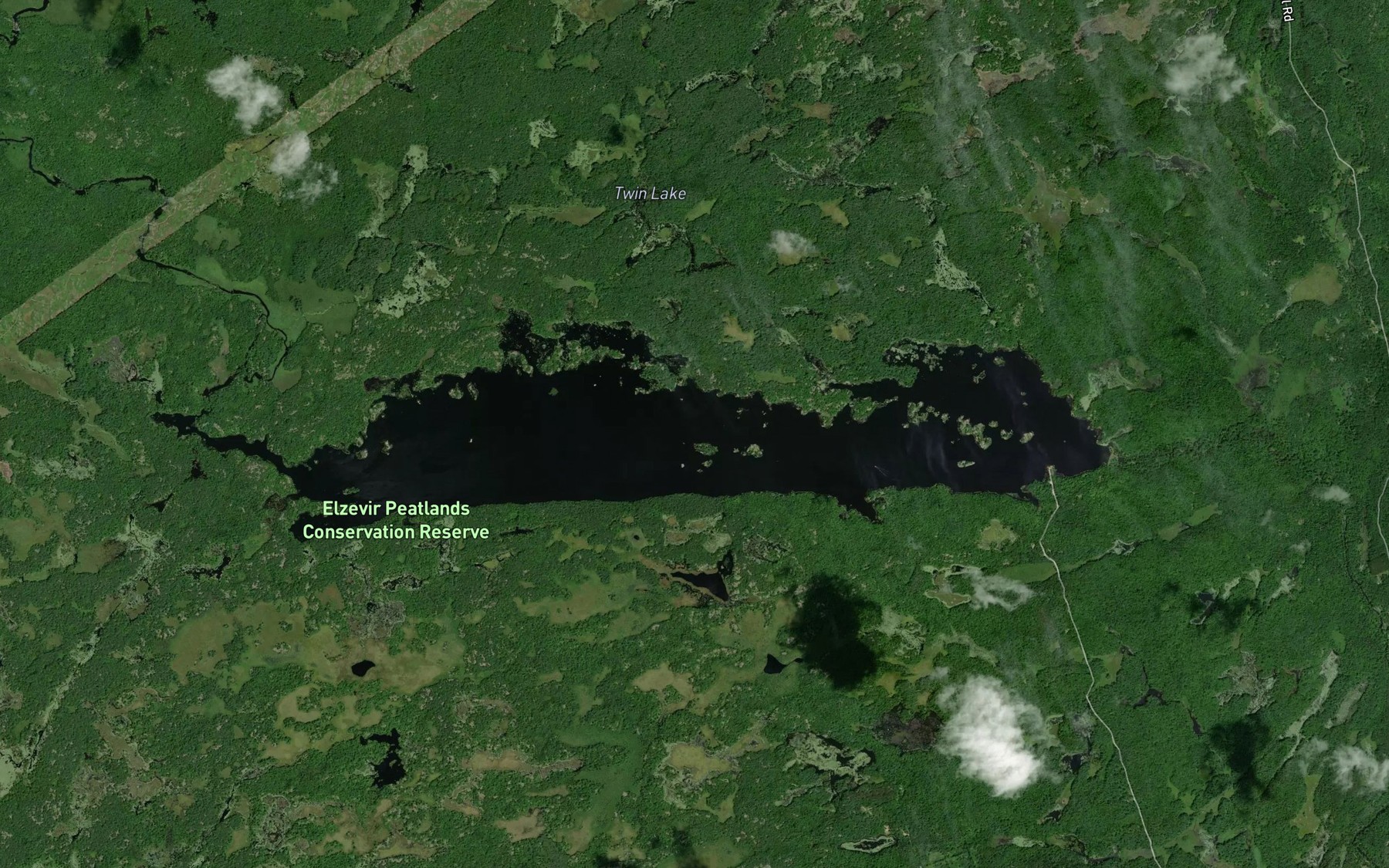 Satellite map of the Deerock Lake