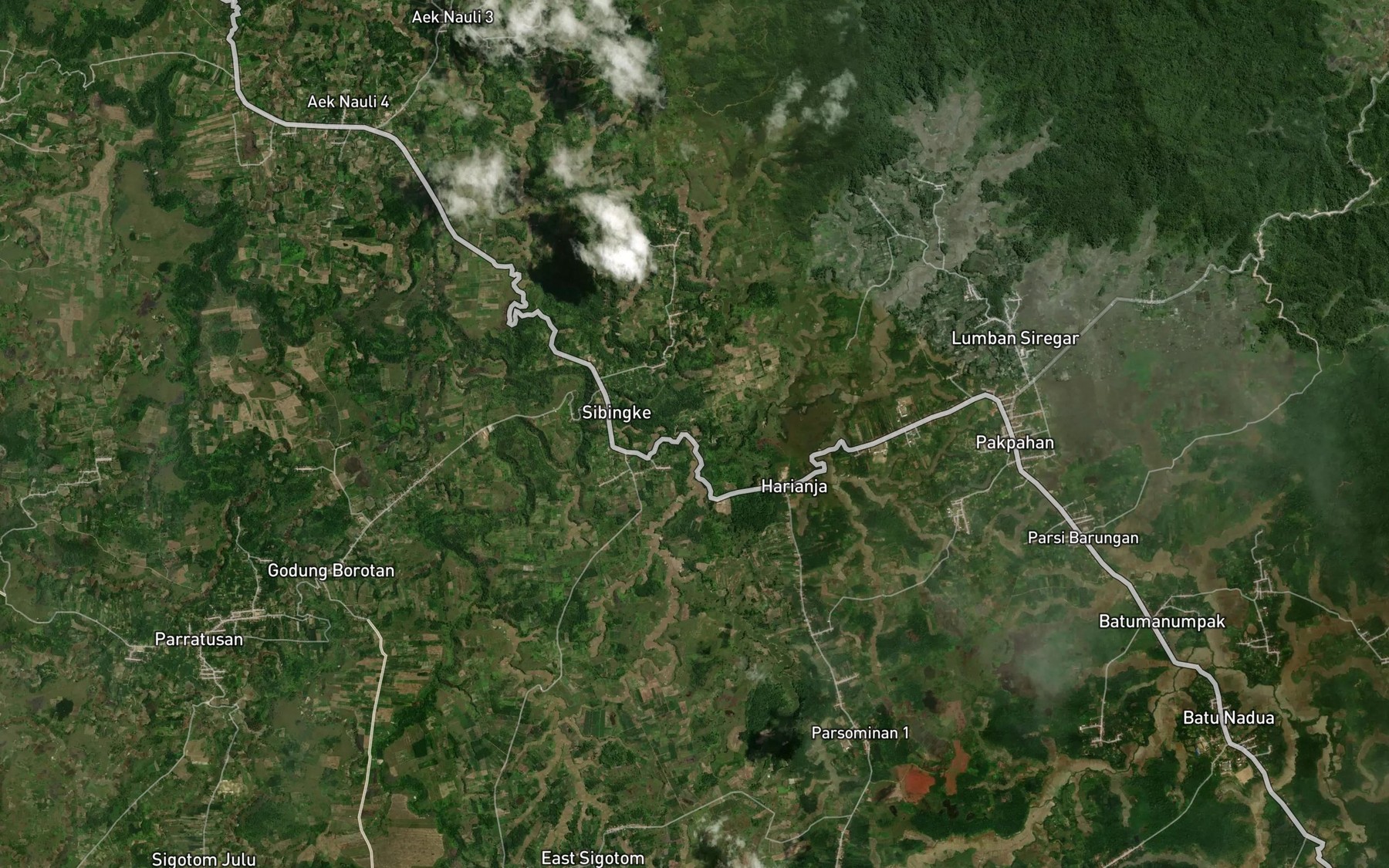 Satellite map of the Aek Buju