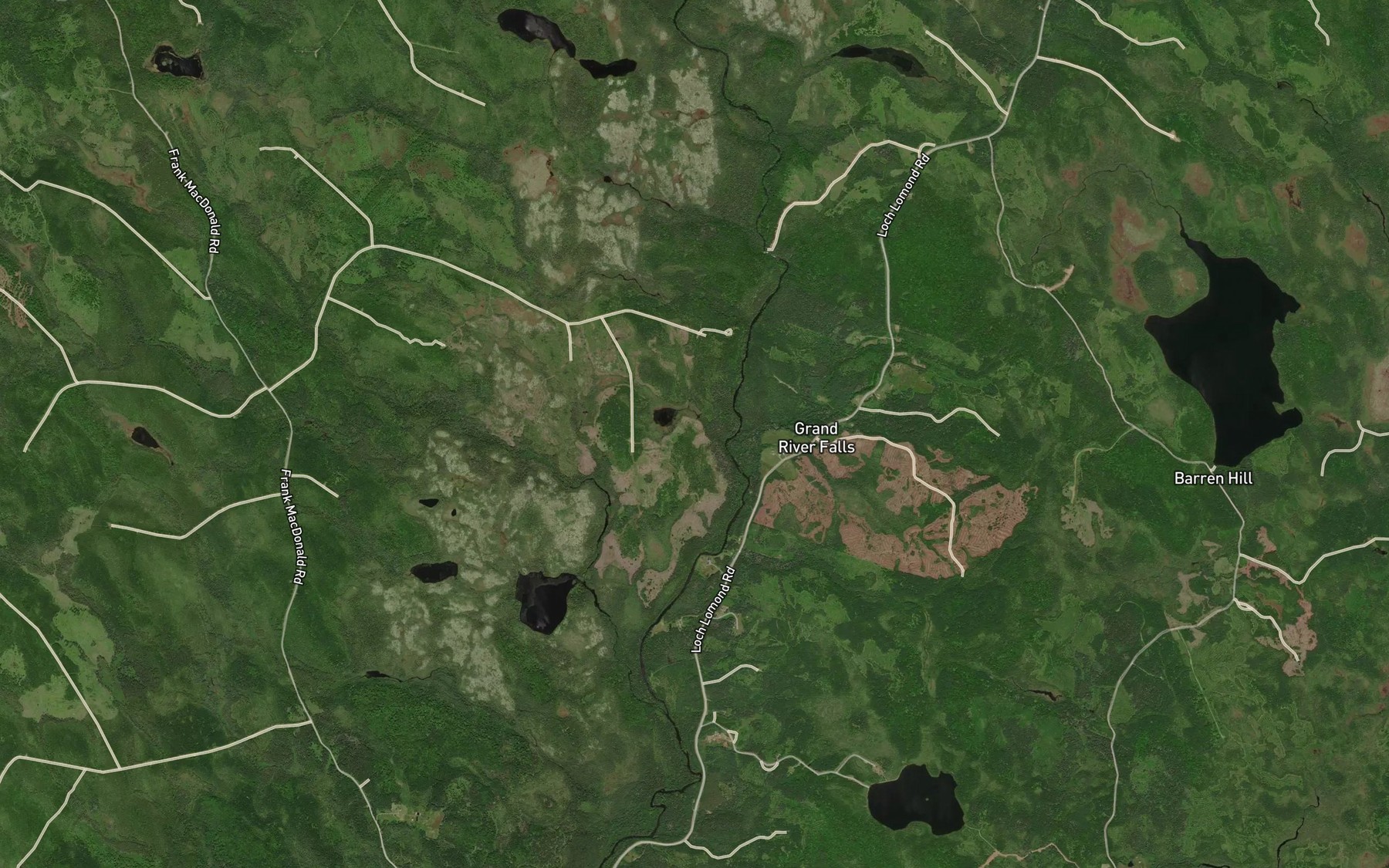 Satellite map of the MacAskills Lakes Brook