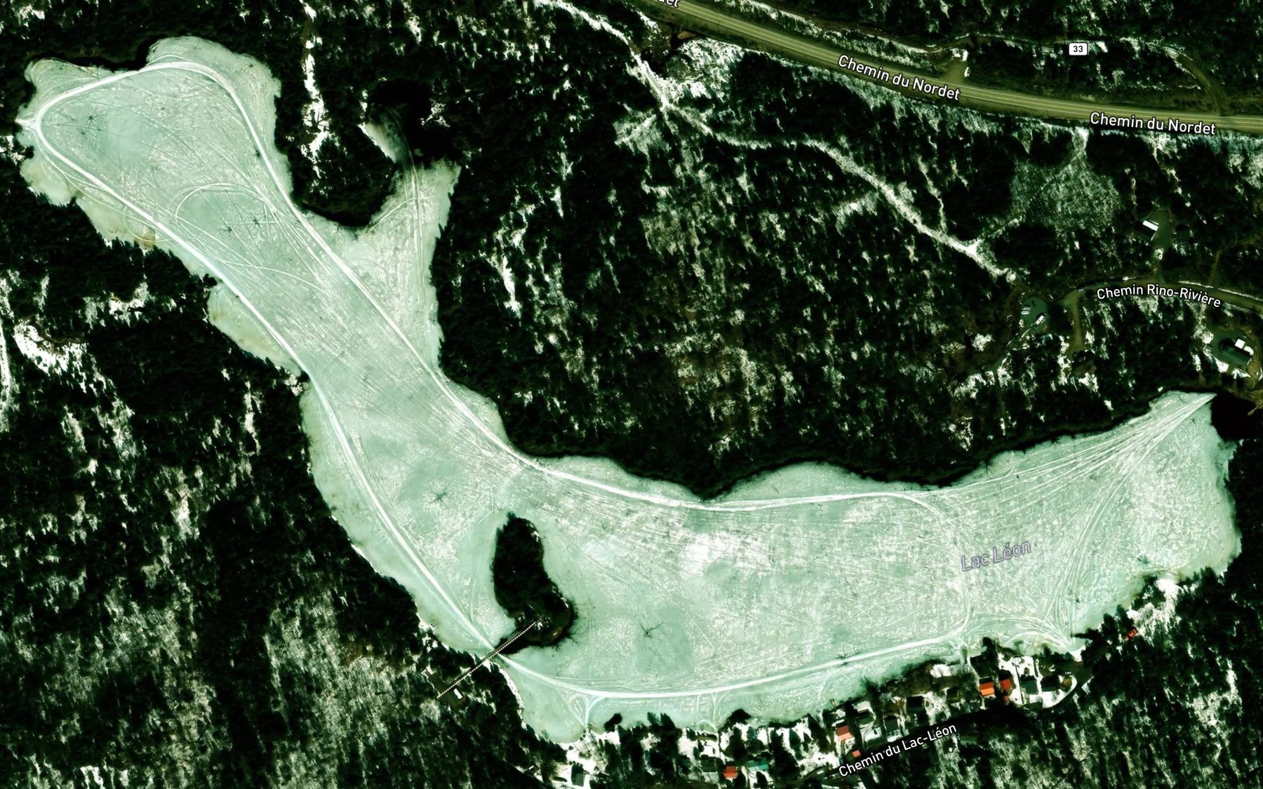 Satellite map of the Lac Leon