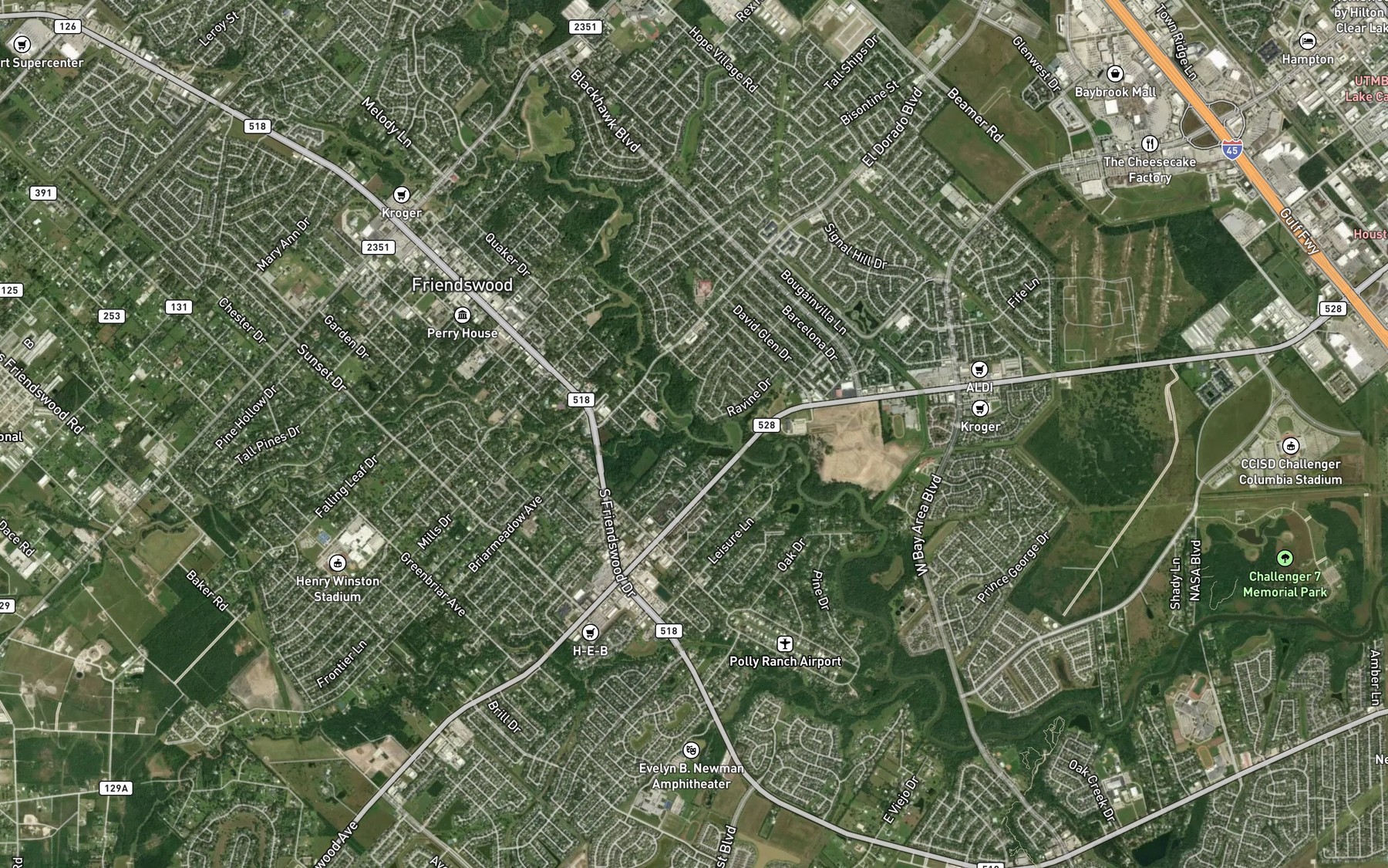 Satellite map of the Cowart Creek