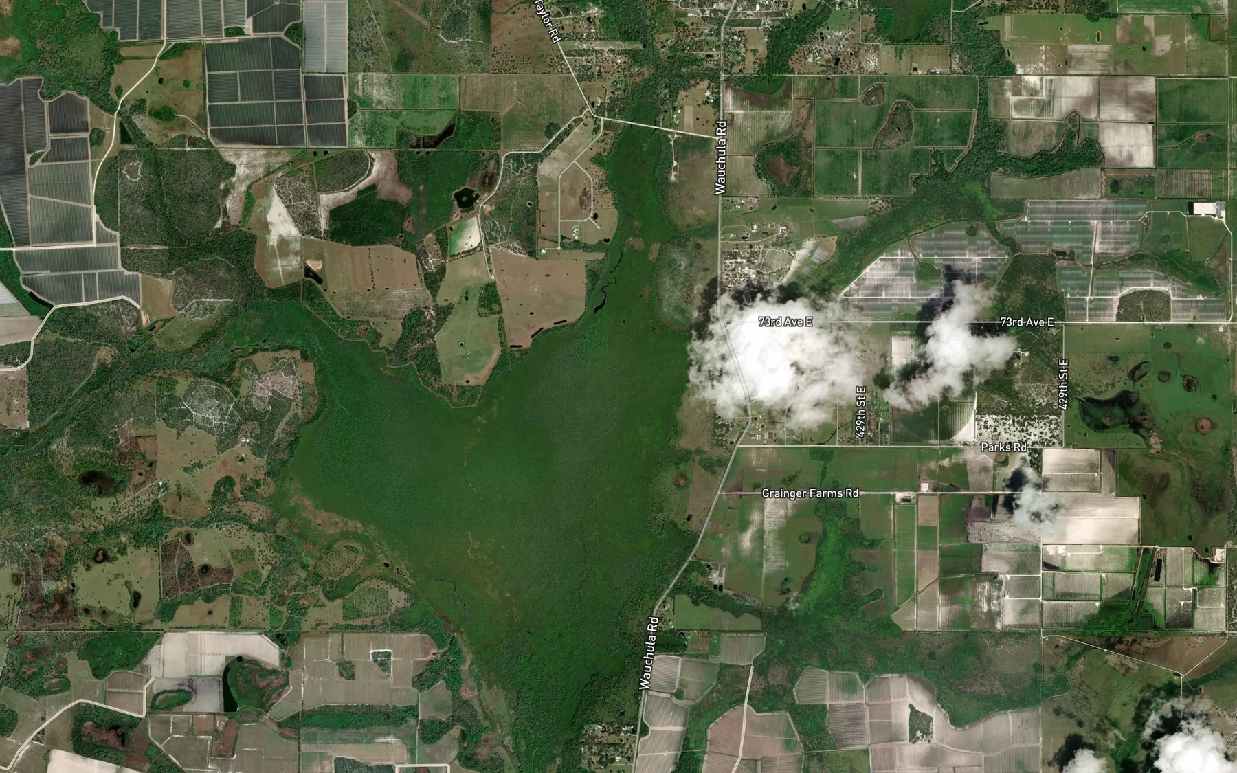 Satellite map of the Long Creek