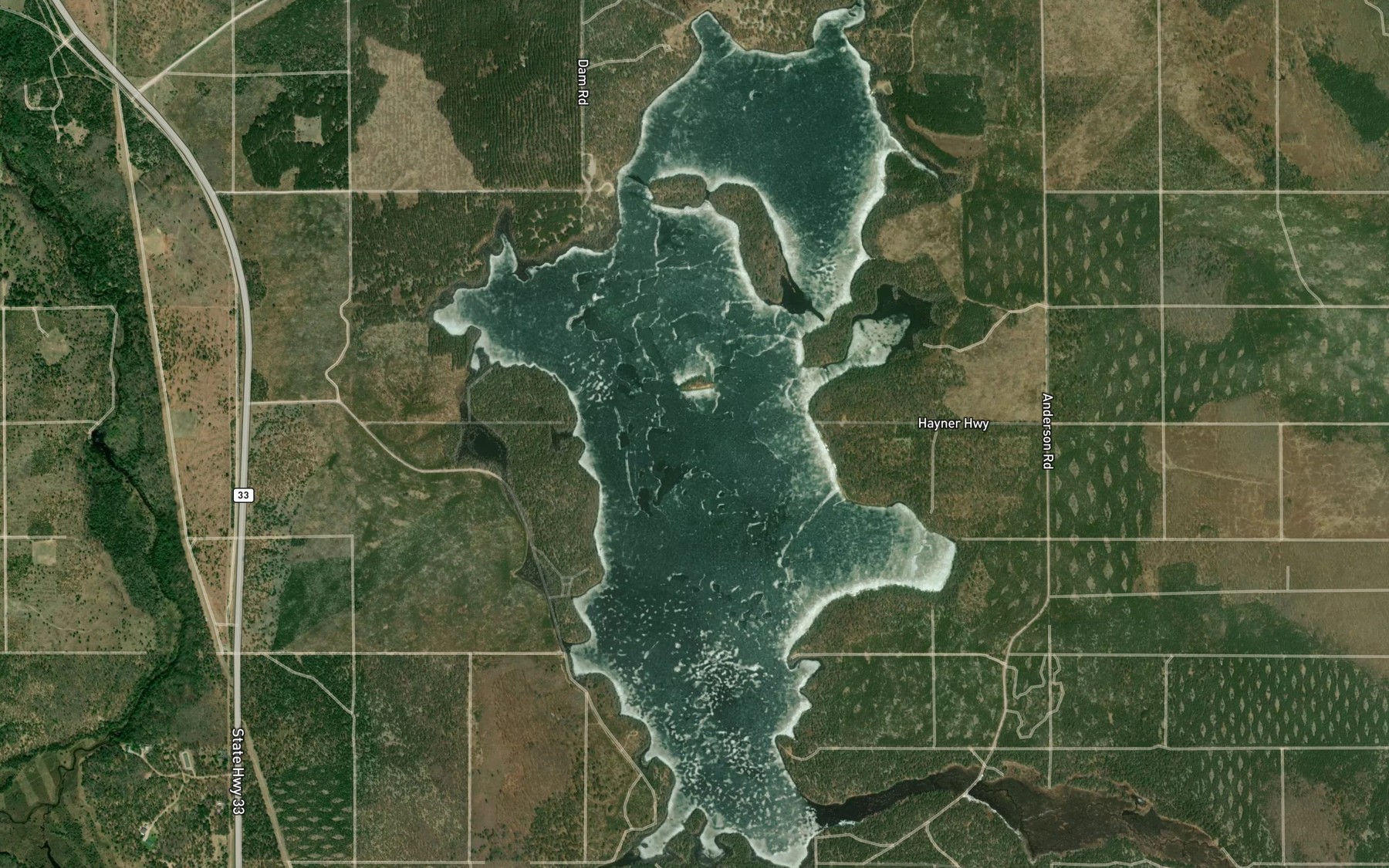 Satellite map of the Tomahawk Creek Flooding
