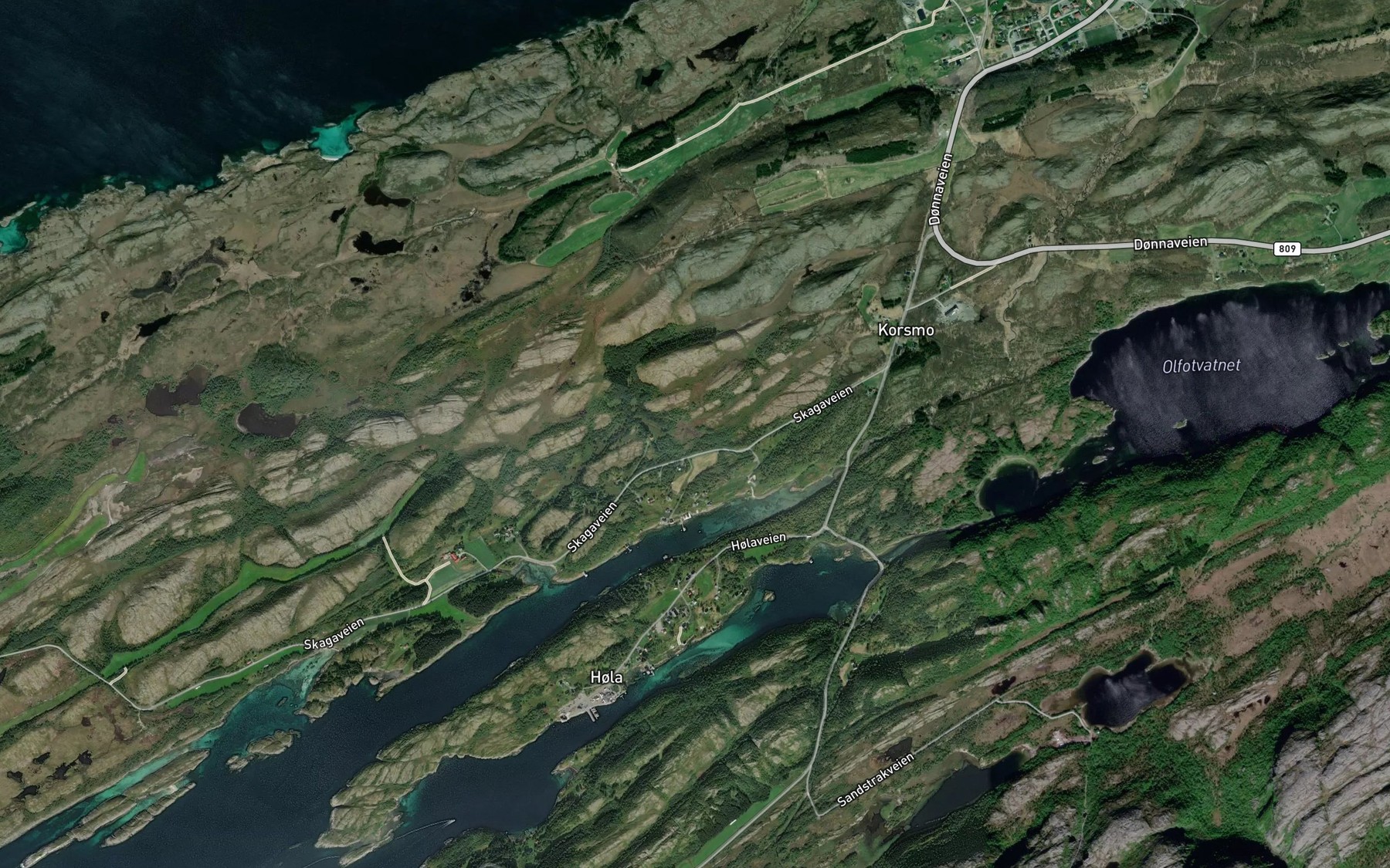 Satellite map of the Flekkavatnet
