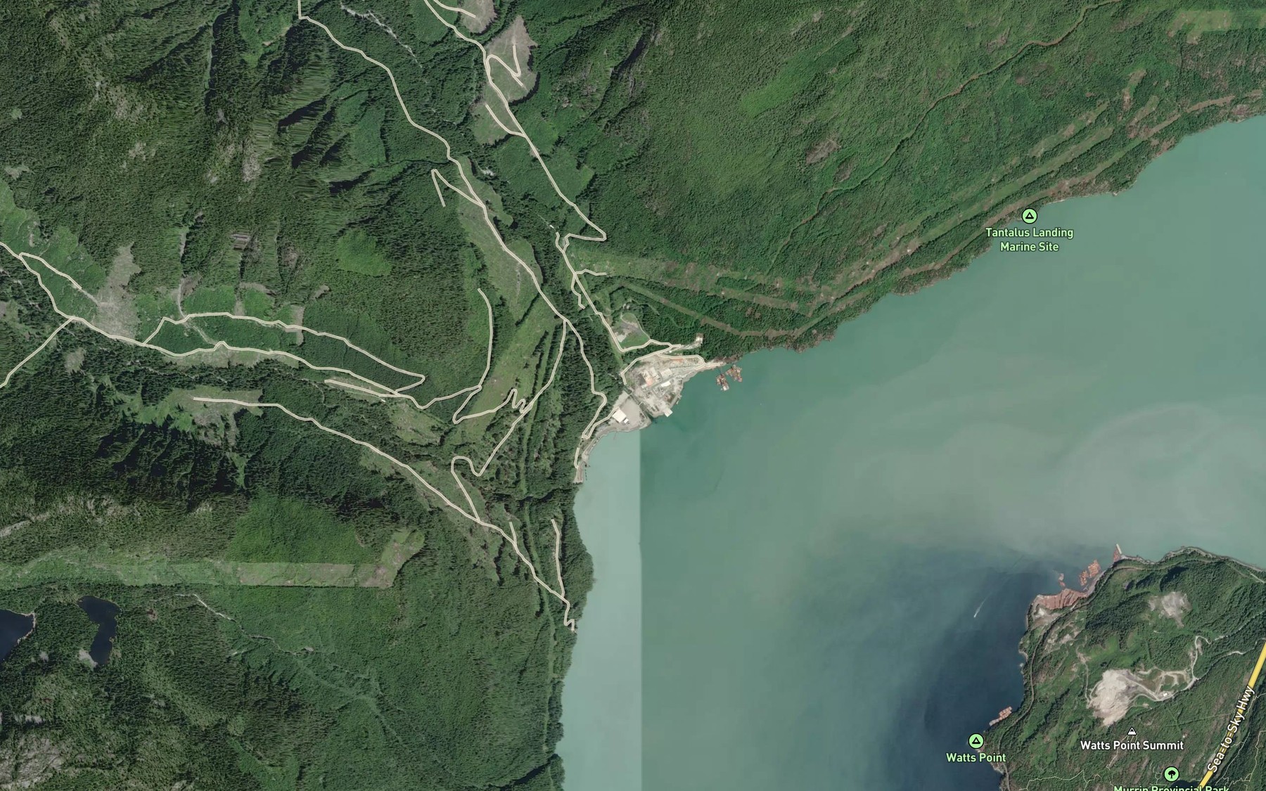 Satellite map of the Mill Creek