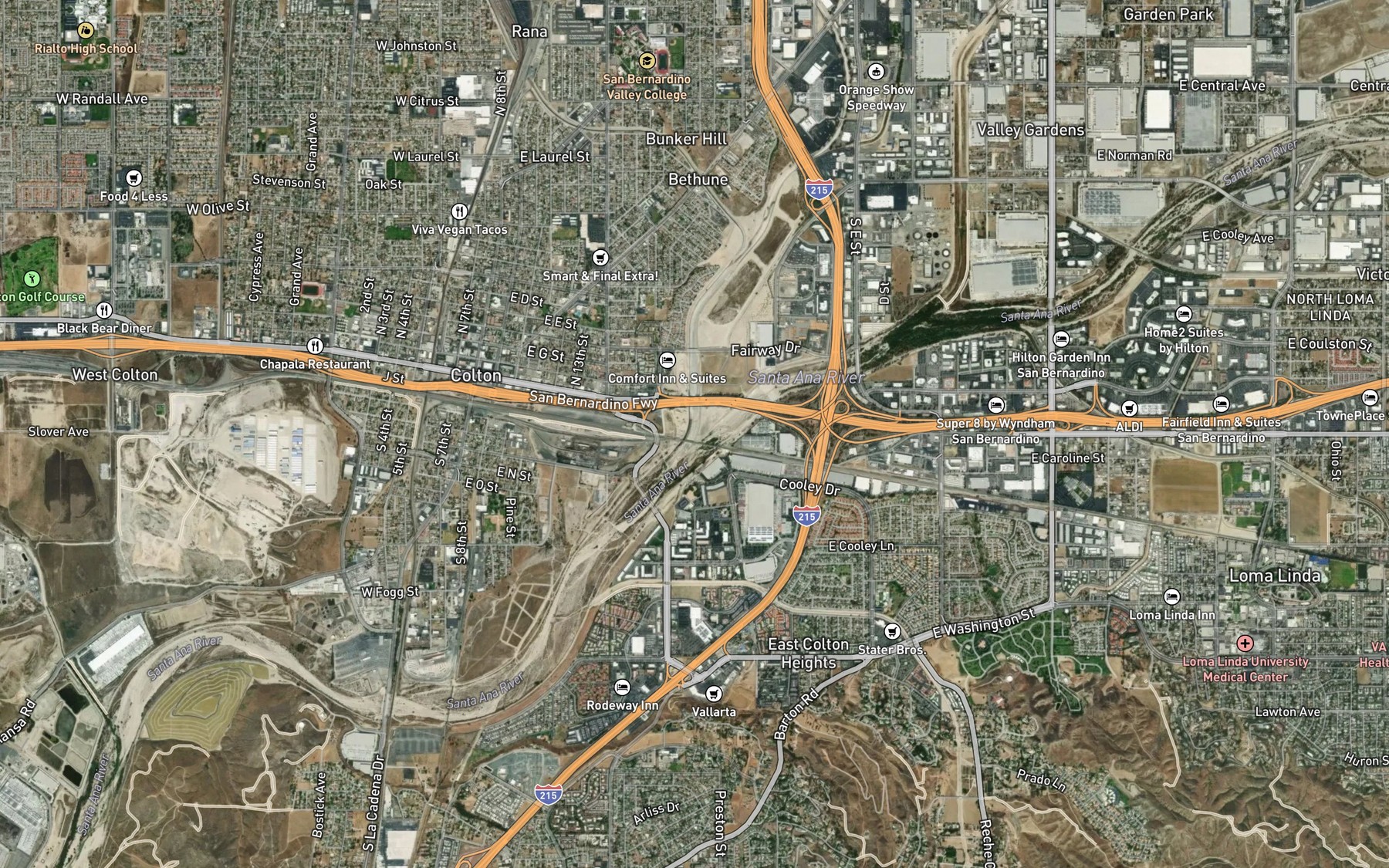Satellite map of the Warm Creek