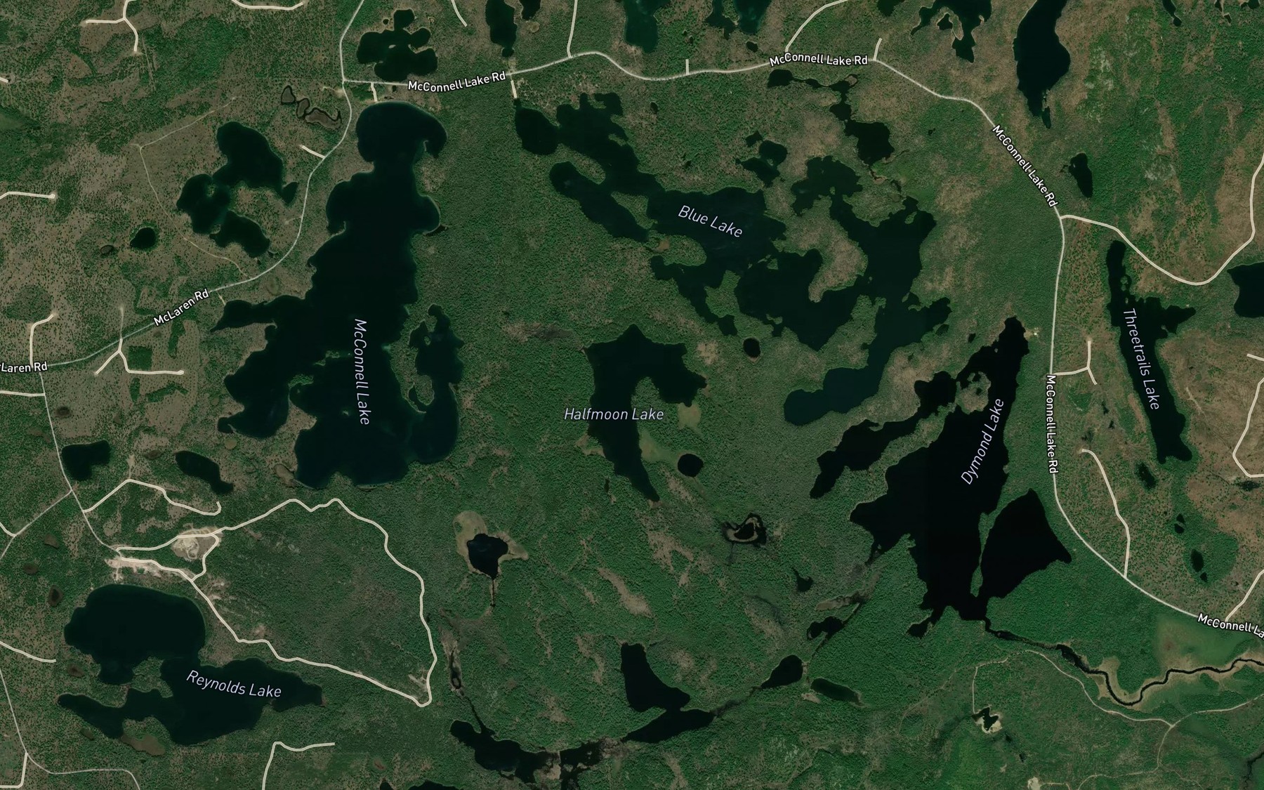 Satellite map of the Halfmoon Lake