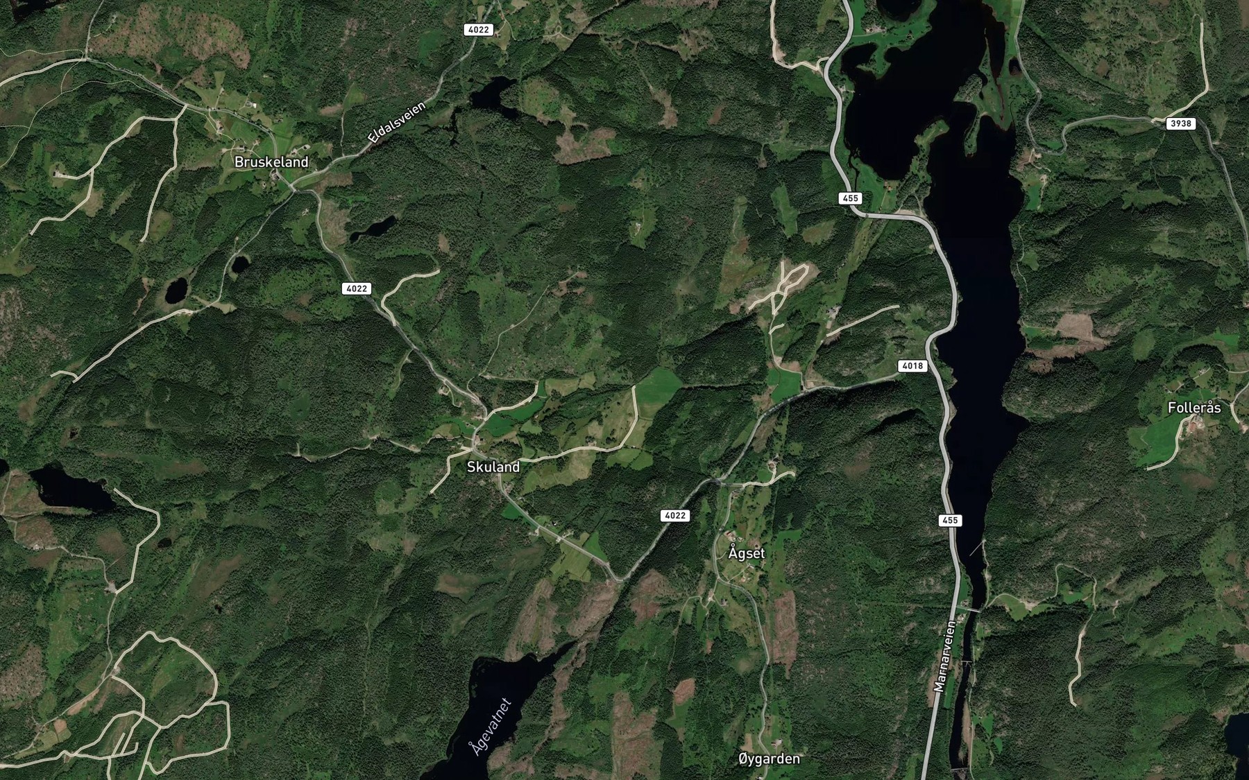 Satellite map of the Skuana