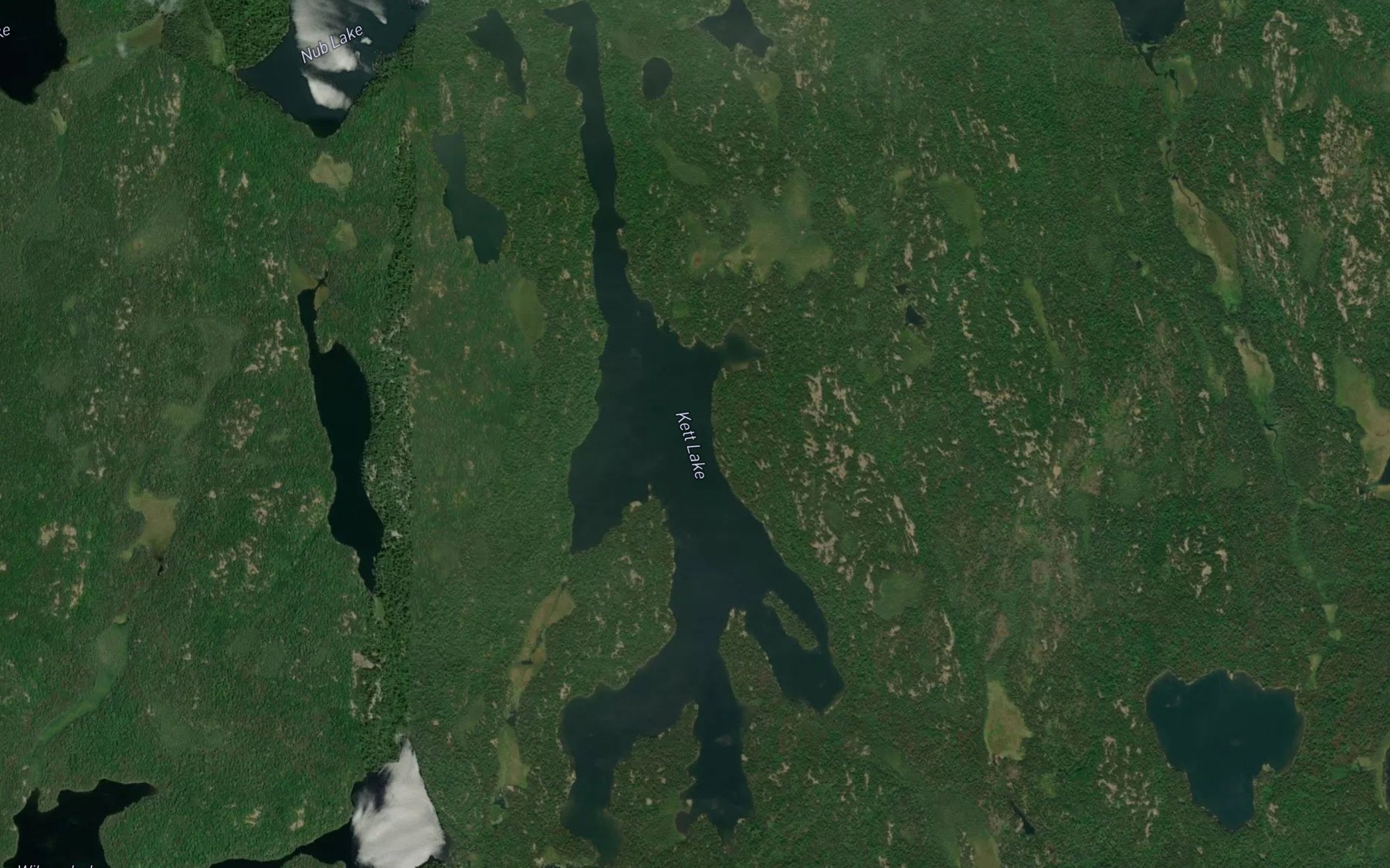 Satellite map of the Kett Lake