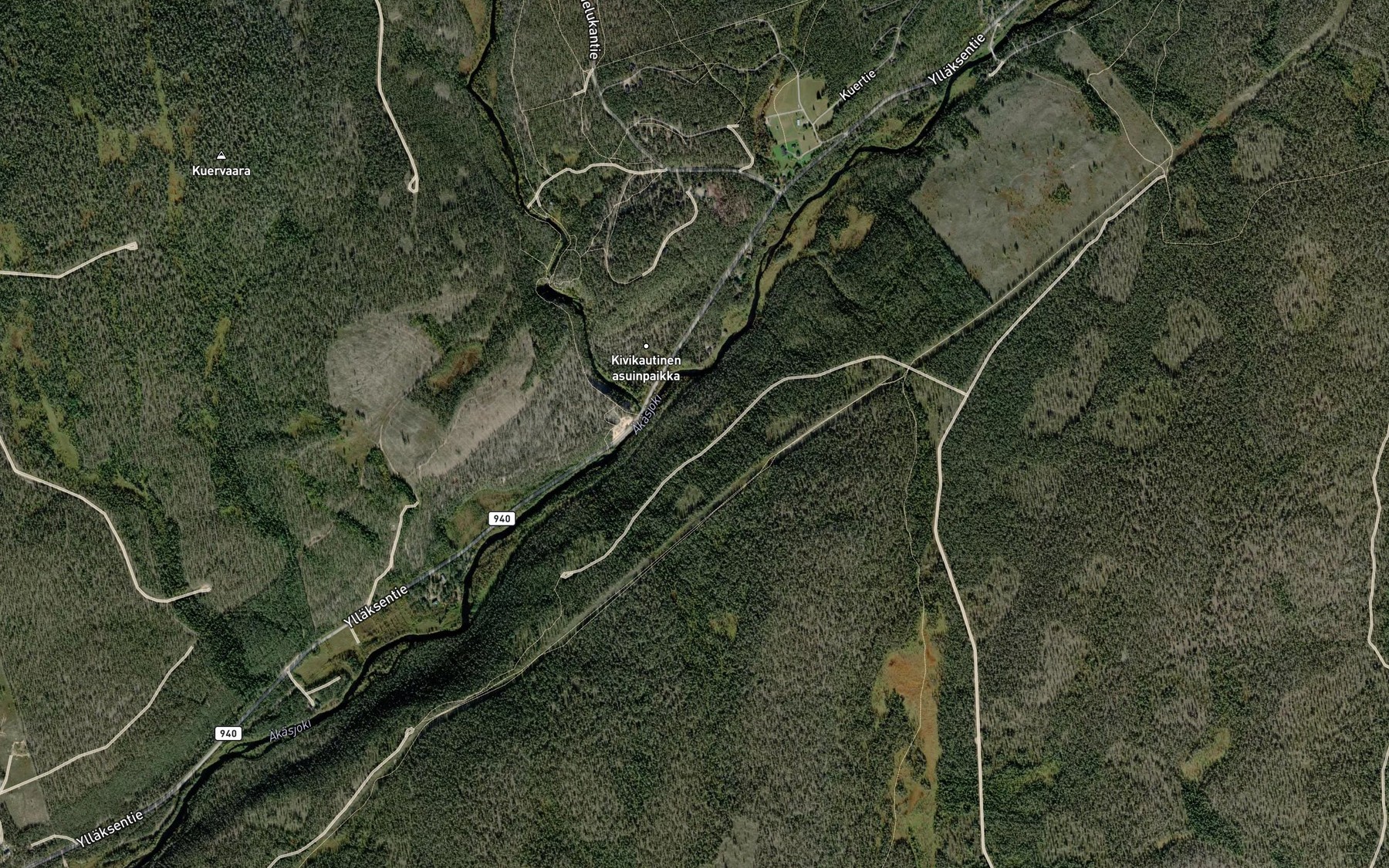 Satellite map of the Kuerjoki