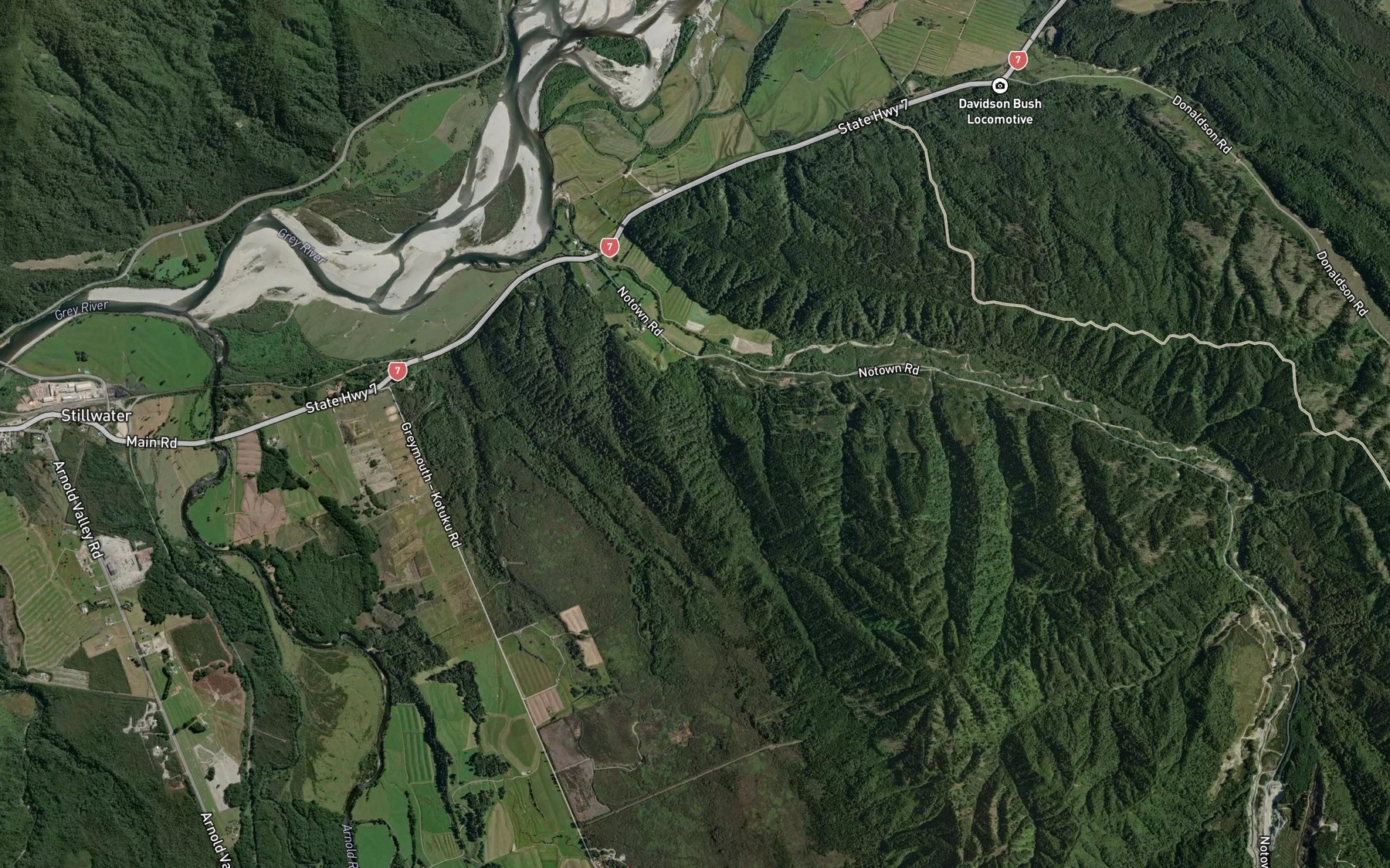 Satellite map of the Dowan Creek