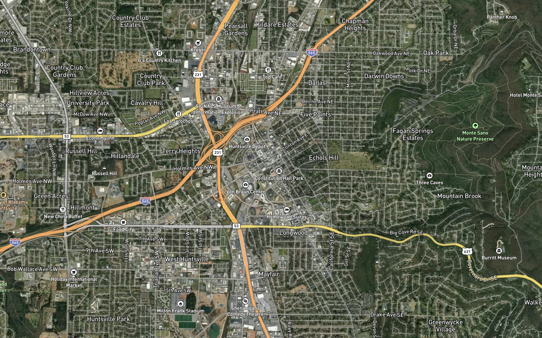 Satellite map of the Big Spring