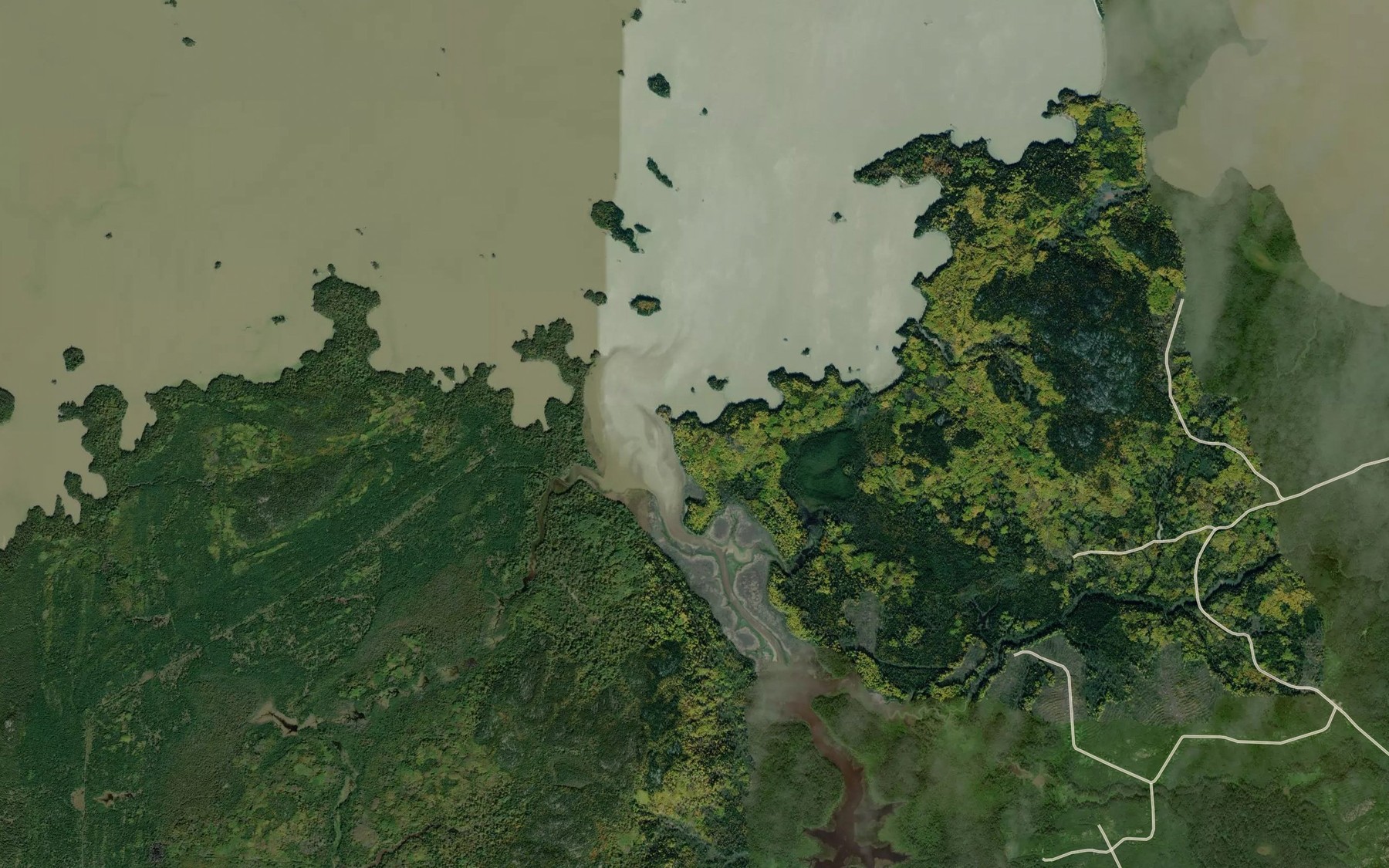 Satellite map of the Lightning River