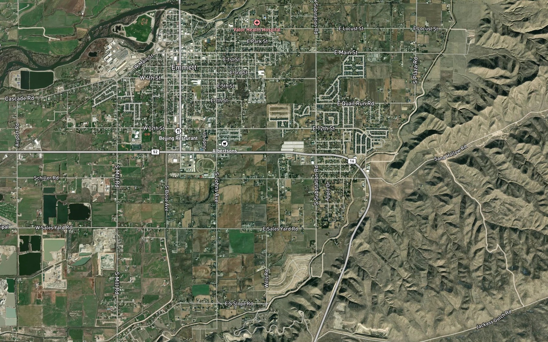 Satellite map of the Last Chance Canal