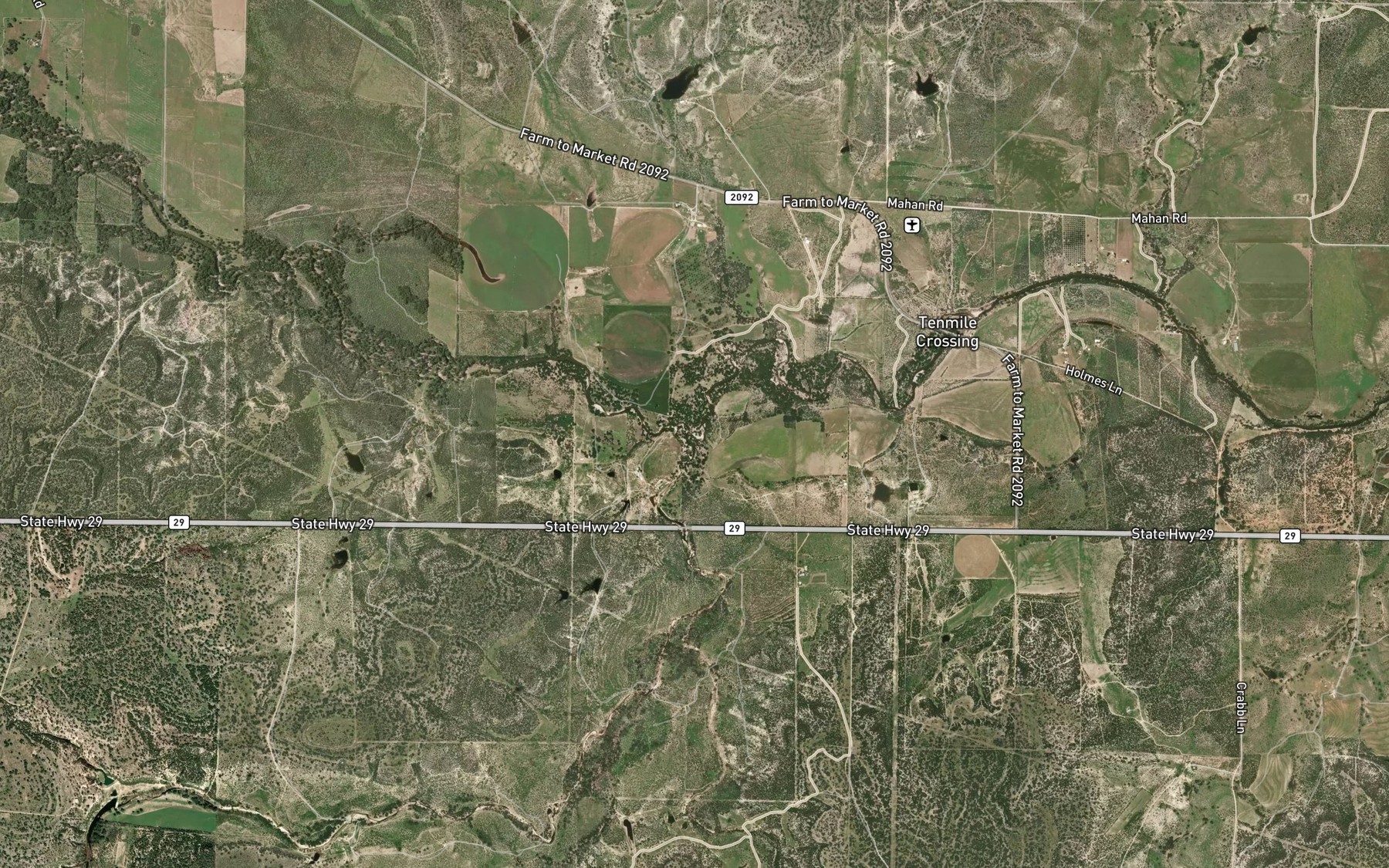 Satellite map of the Elm Creek